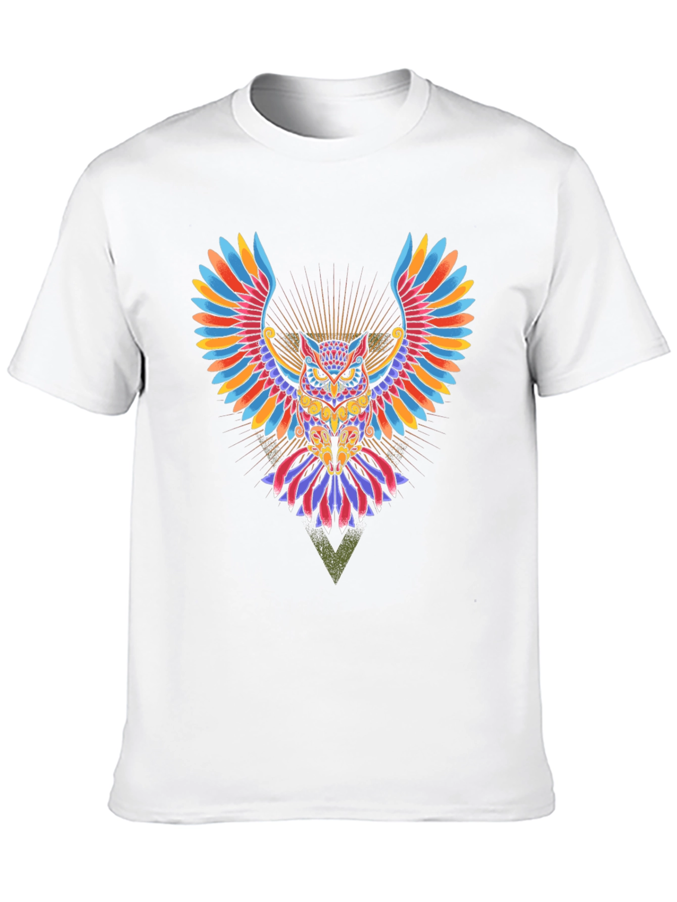 Black Colorful Owl Graphic Print Black T-Shirt view 10