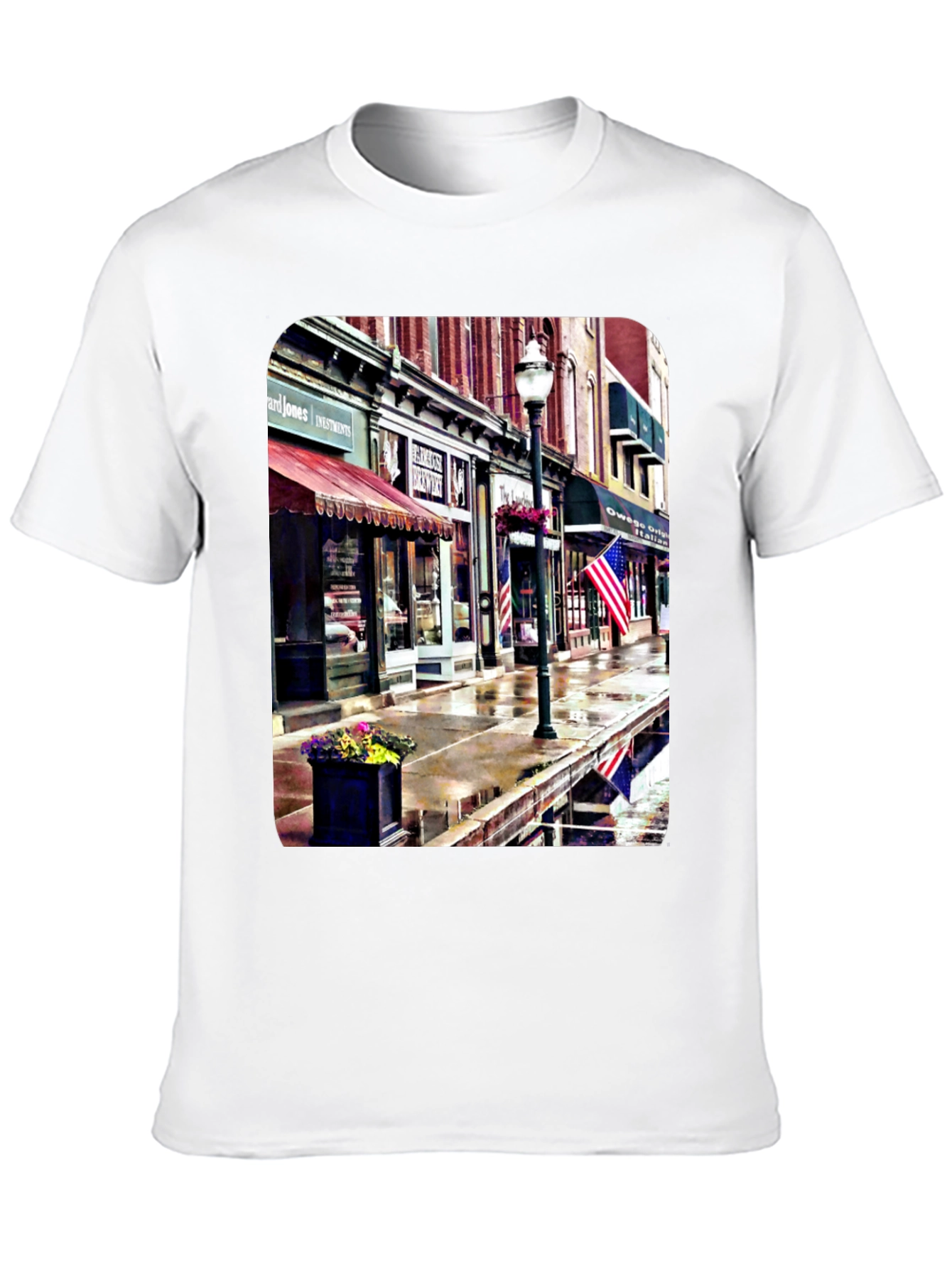 Black Downtown Street View Graphic T-Shirt view 10