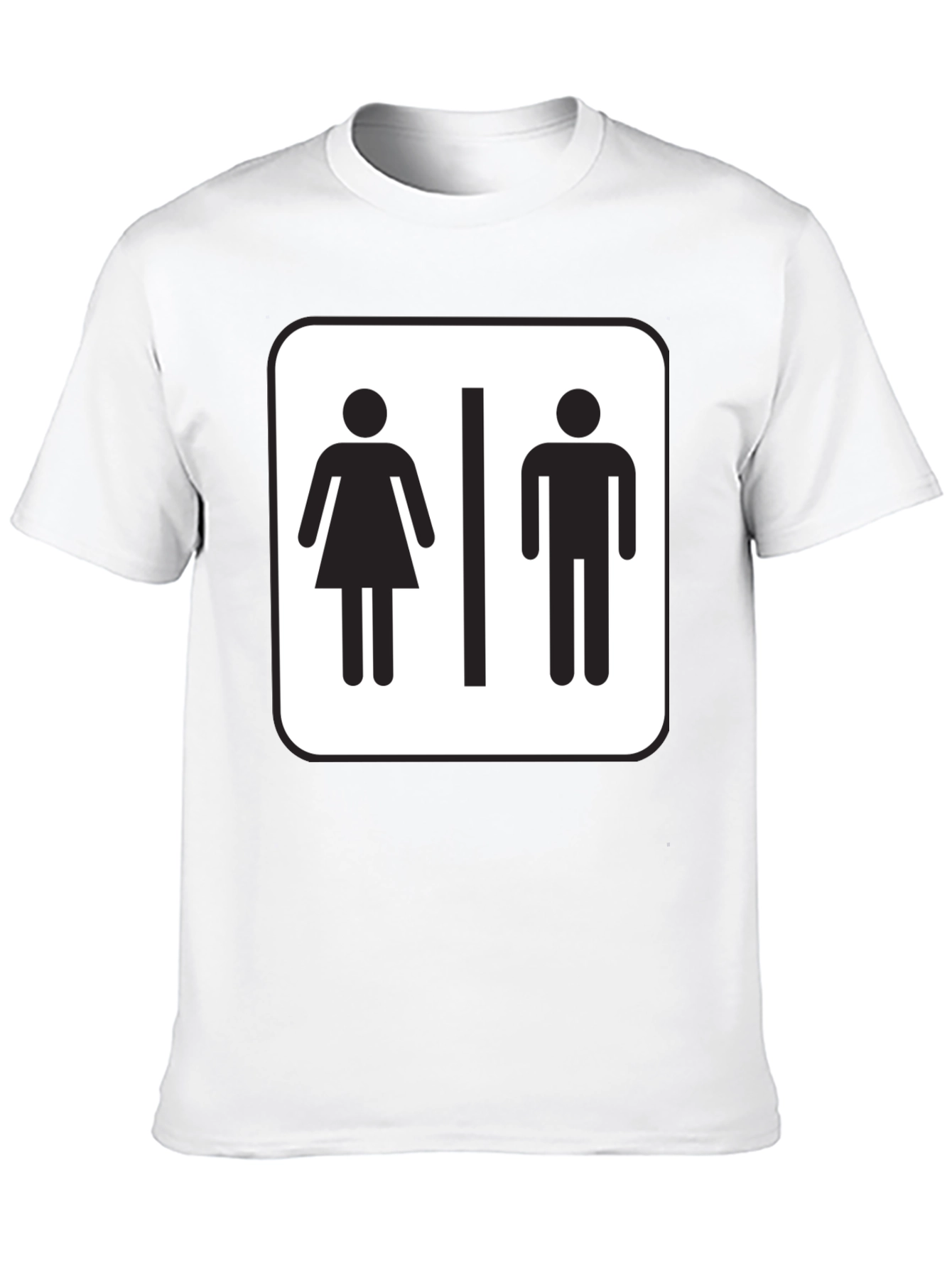 Black Unisex Restroom Sign Graphic Tee - Black Cotton Blend view 10