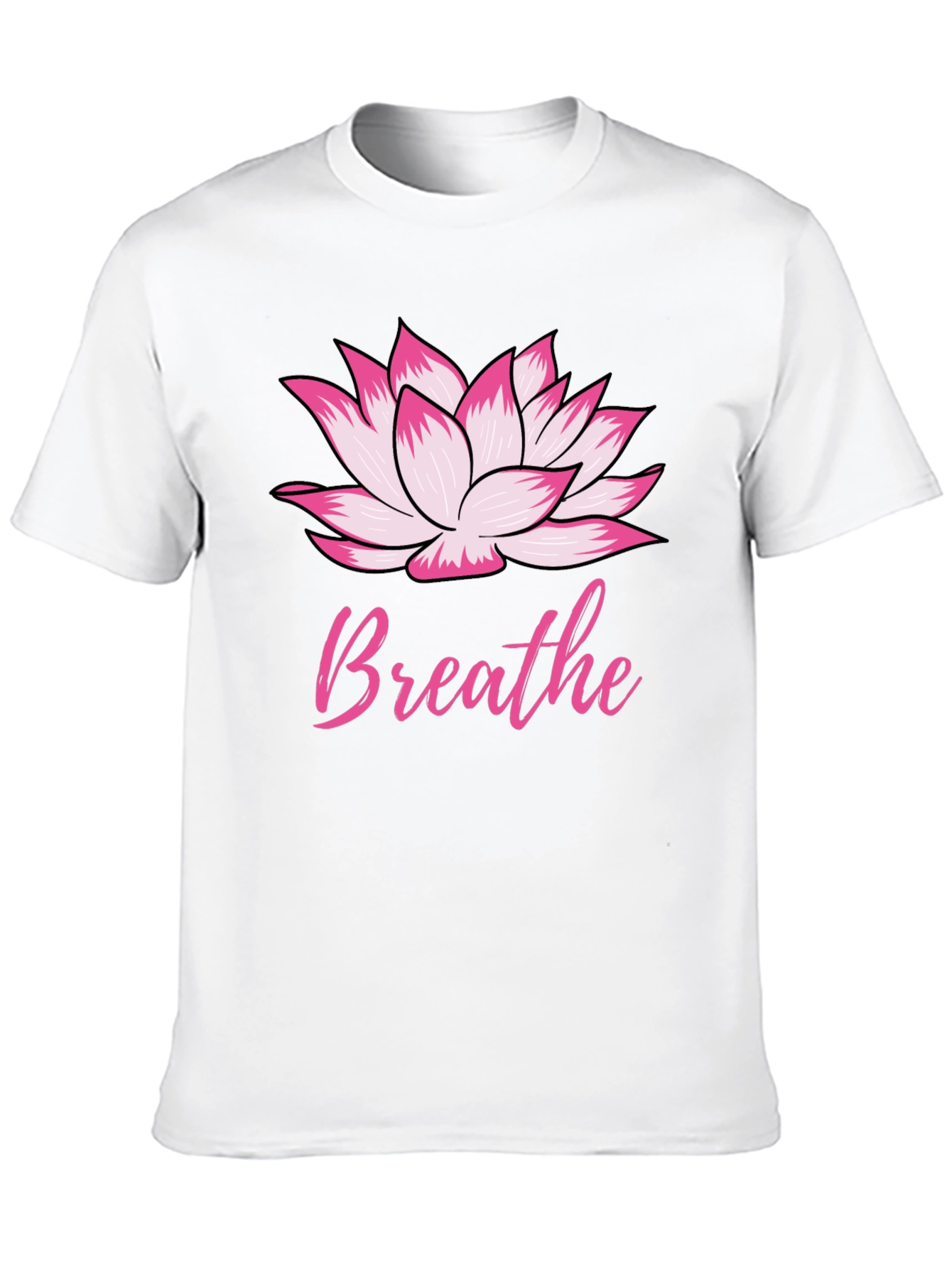 Black Breathe Lotus Flower Graphic Tee view 10