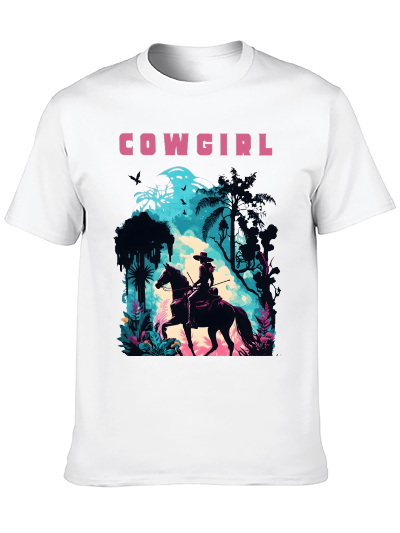 Cowgirl Graphic Tee - Unisex Black T-Shirt - 10