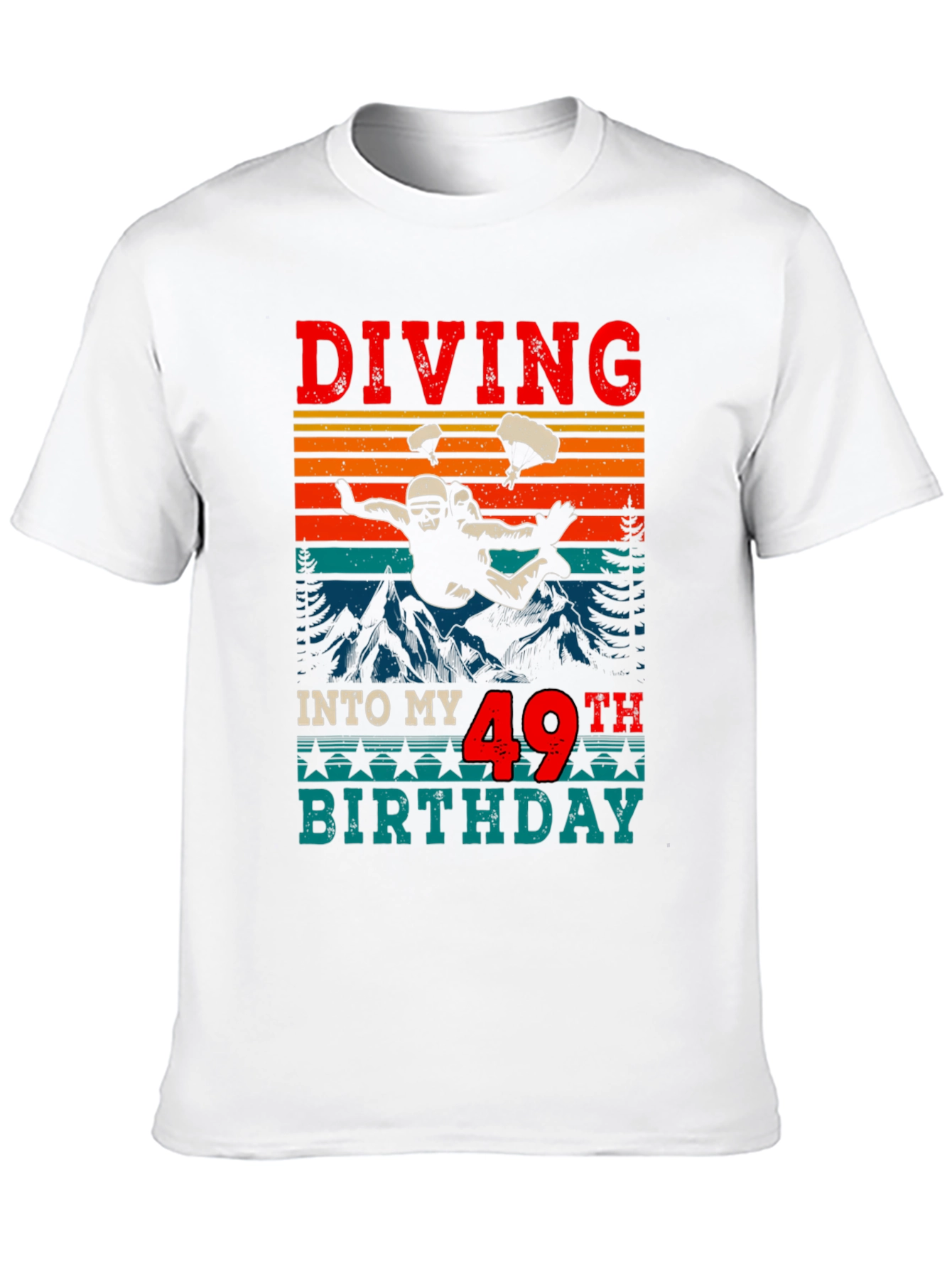 Black Diving Into My 49th Birthday T-Shirt view 10