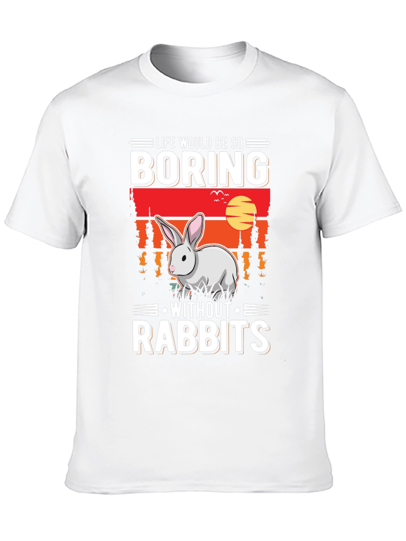 Black Life Would Be So Boring Without Rabbits Black T-Shirt view 10