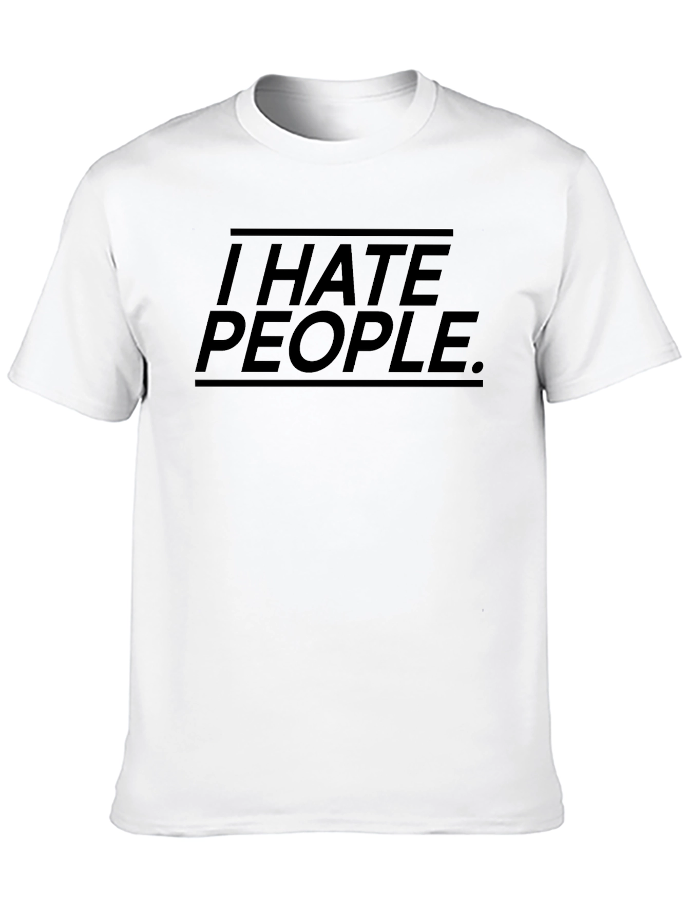 Black I Hate People Graphic Tee - Black Unisex T-Shirt view 10