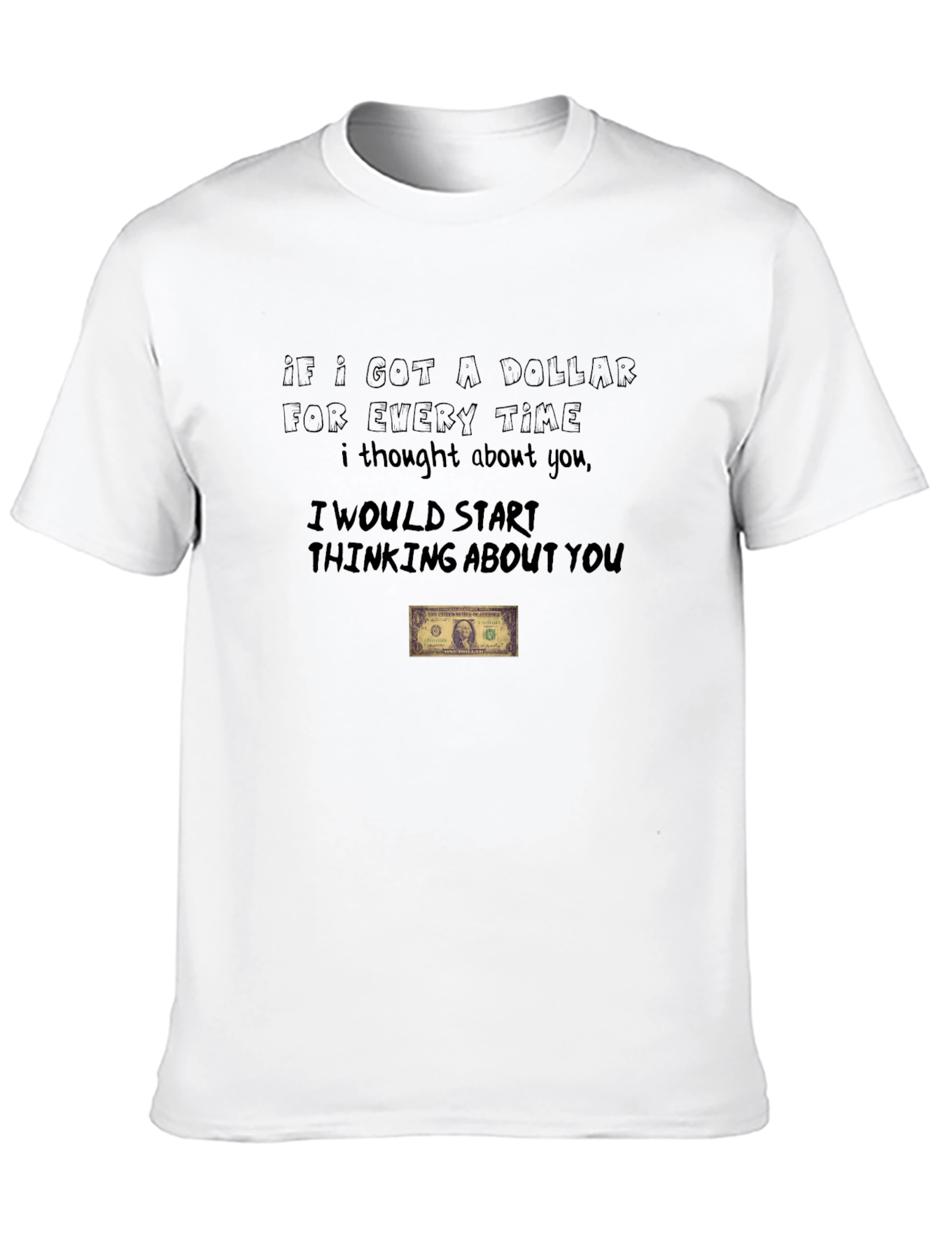 Black Funny Dollar Thought T-Shirt view 10