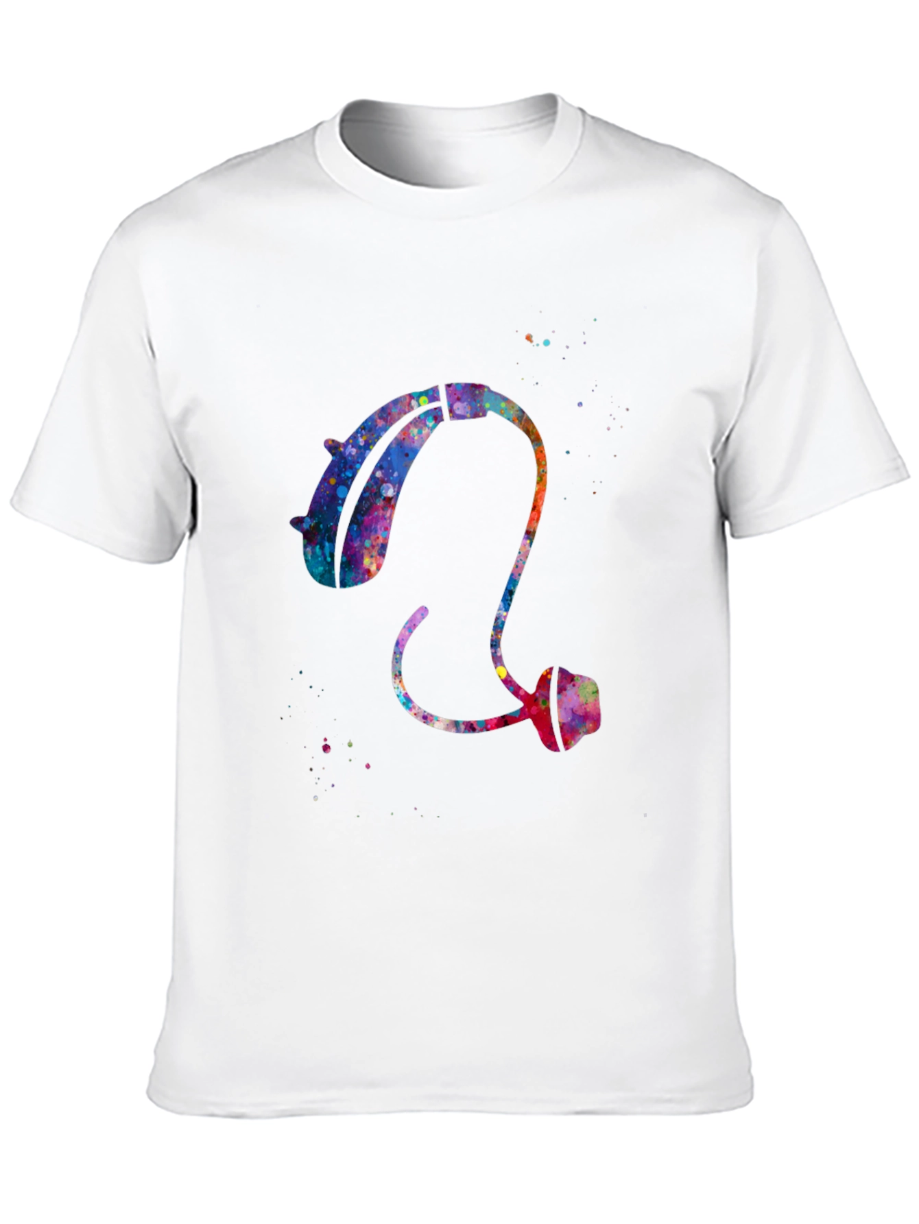 Black Watercolor Hearing Aid Tee - Black view 10