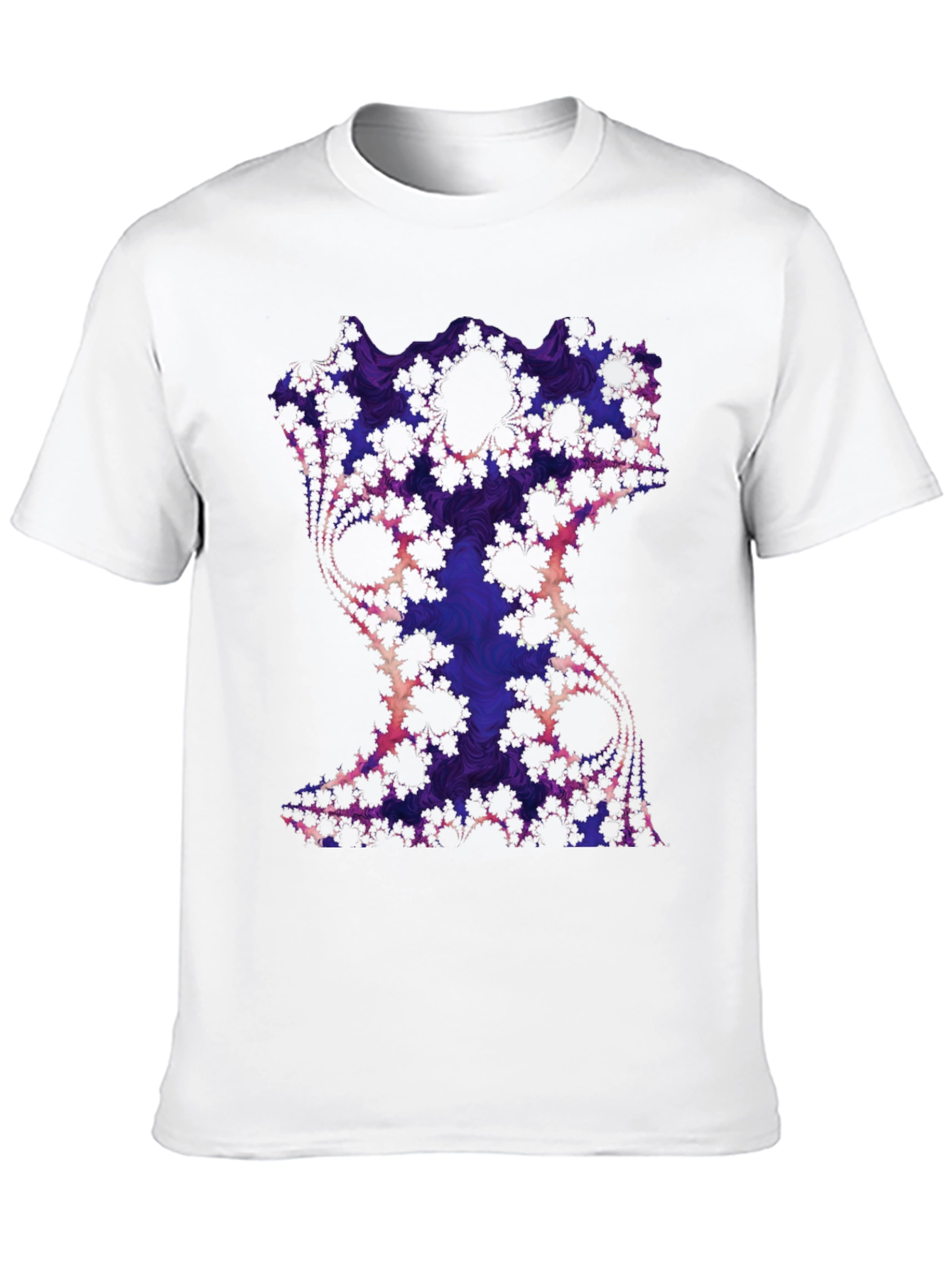 Black Fractal Art Graphic Tee - Black Cotton Blend view 10