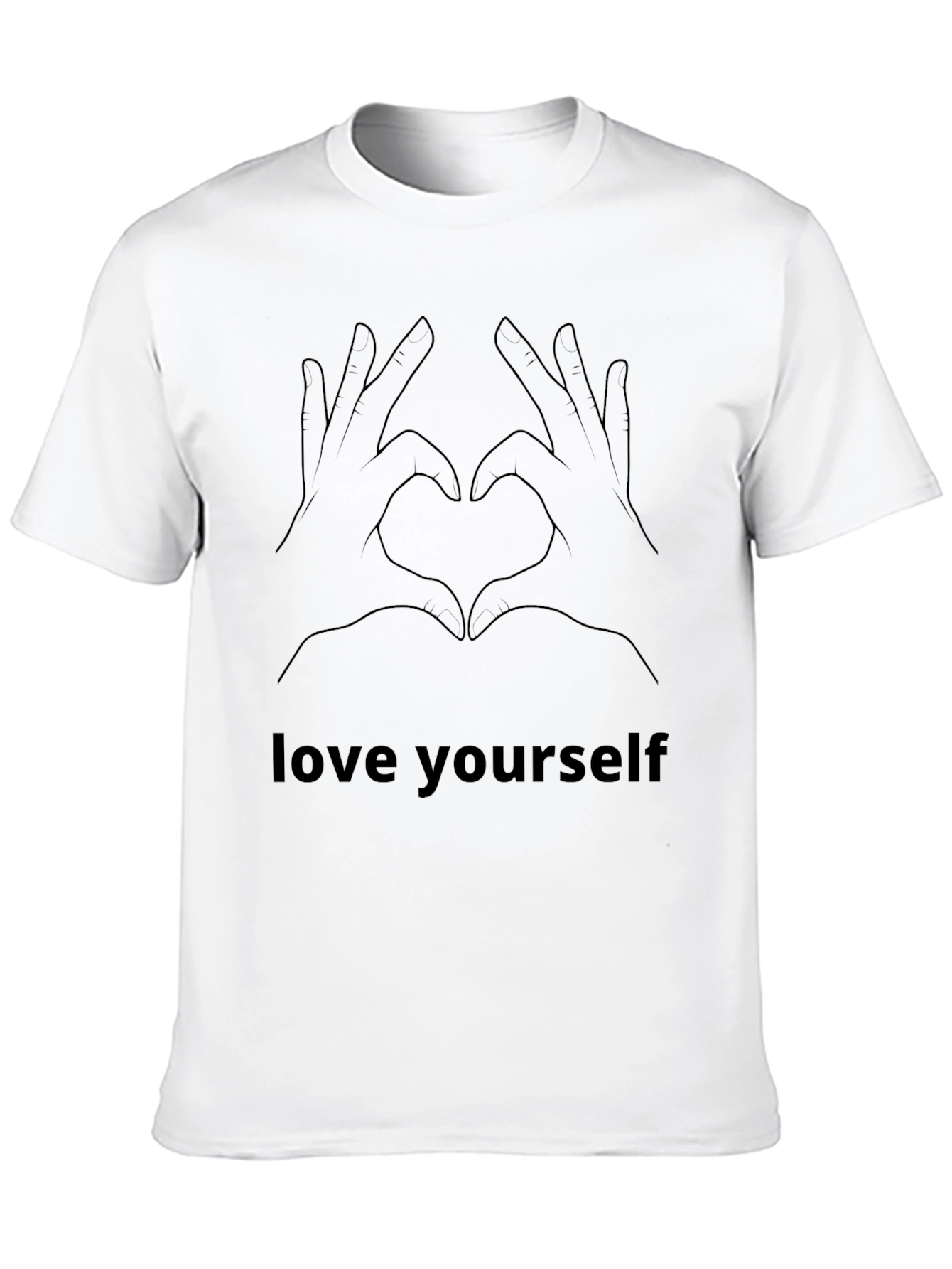 Black Love Yourself Hand Heart Graphic Tee - Black view 10