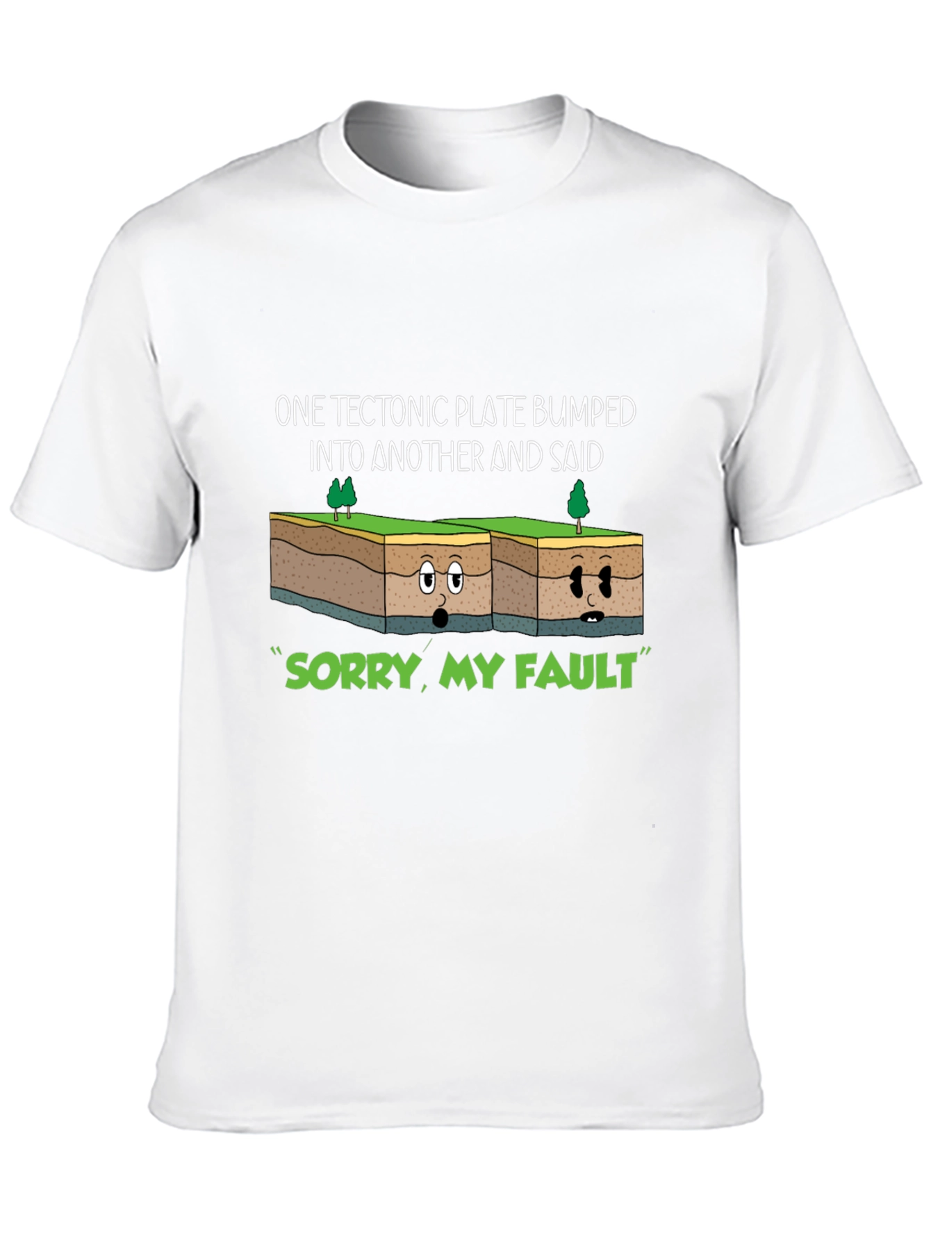 Black Tectonic Plate Fault Humor Graphic Tee view 10