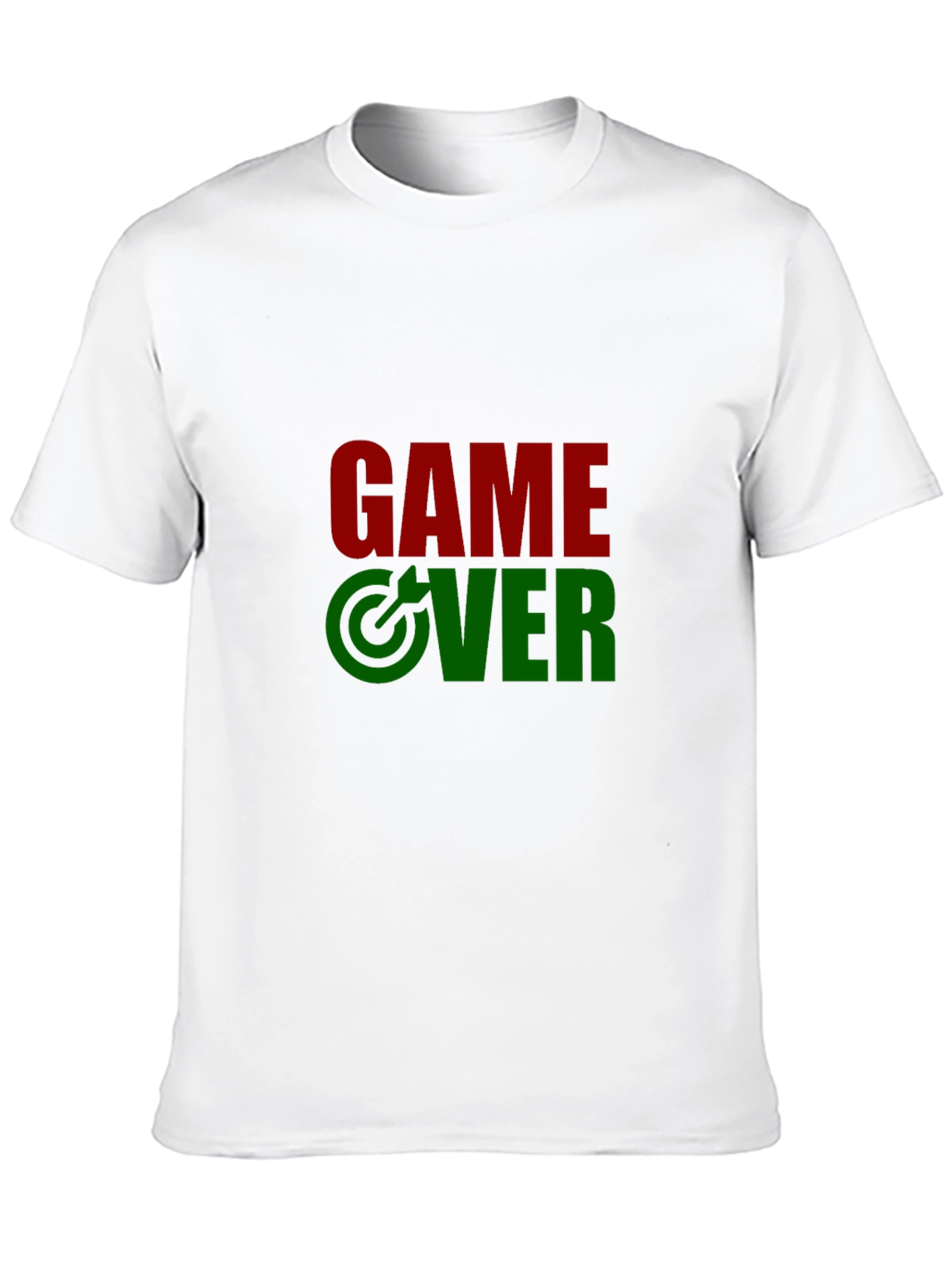 Black Game Over Graphic Print Crew Neck T-Shirt view 10