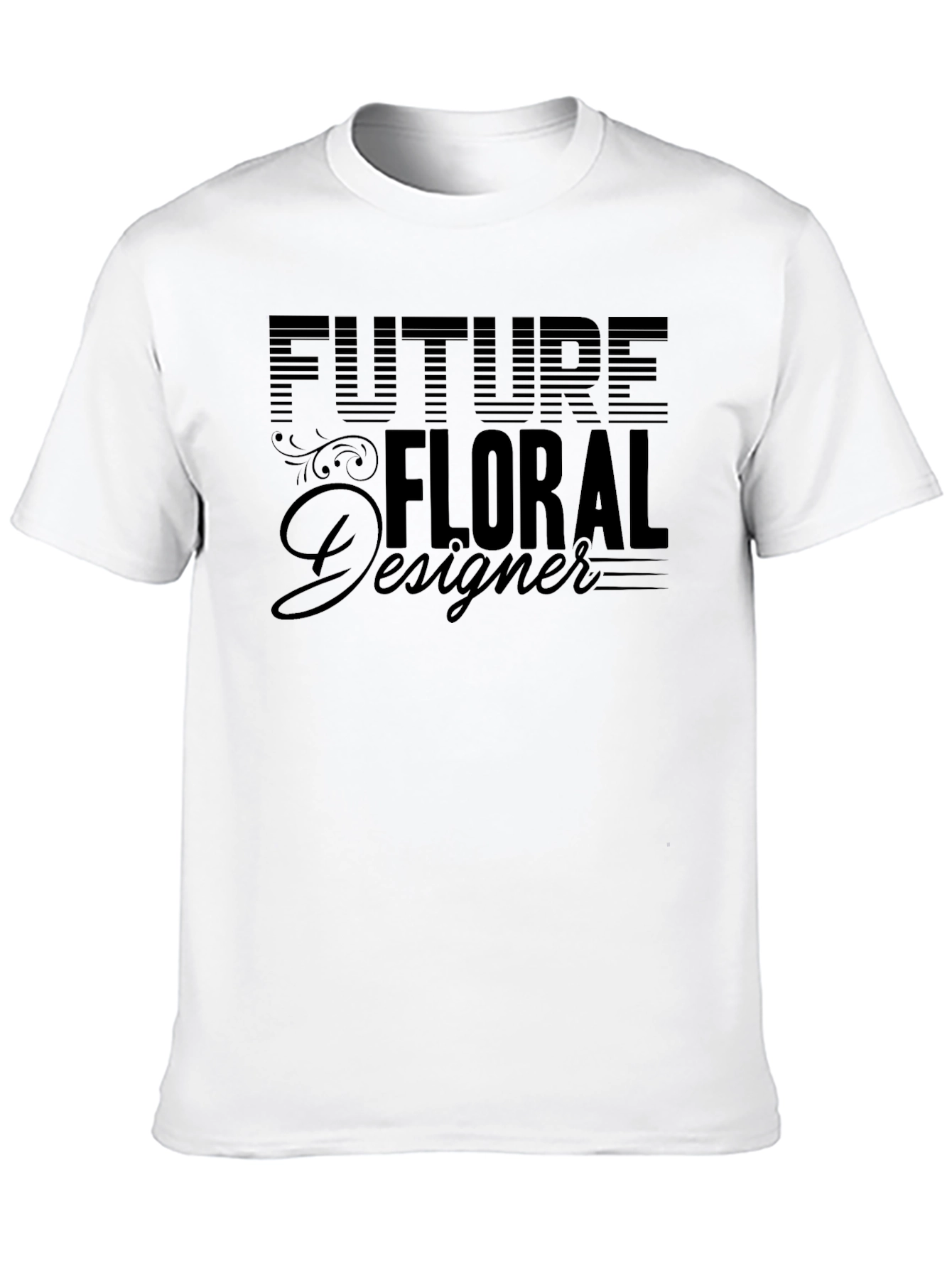Black Future Floral Designer Black T-Shirt view 10