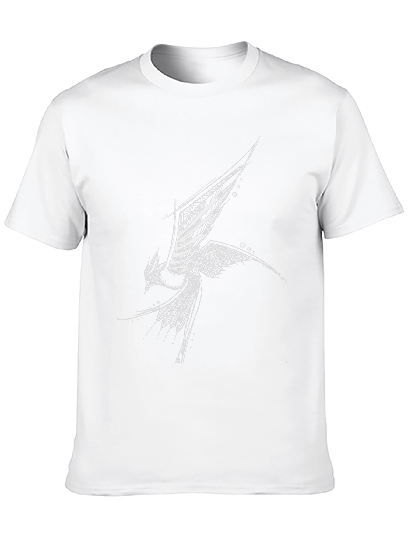 Black Abstract Bird Black T-Shirt view 10
