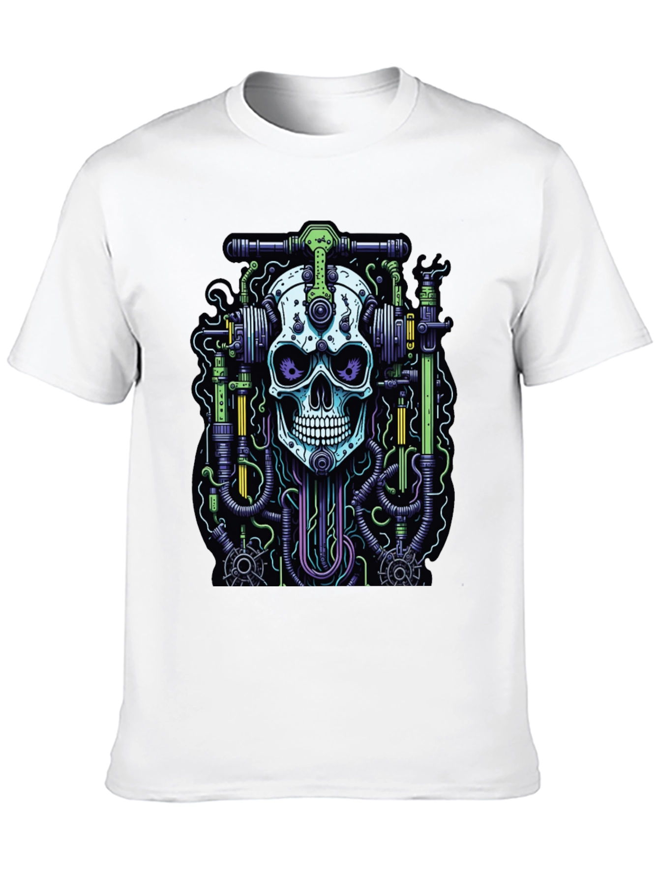 Black Skull Mechanic Graphic T-Shirt view 10