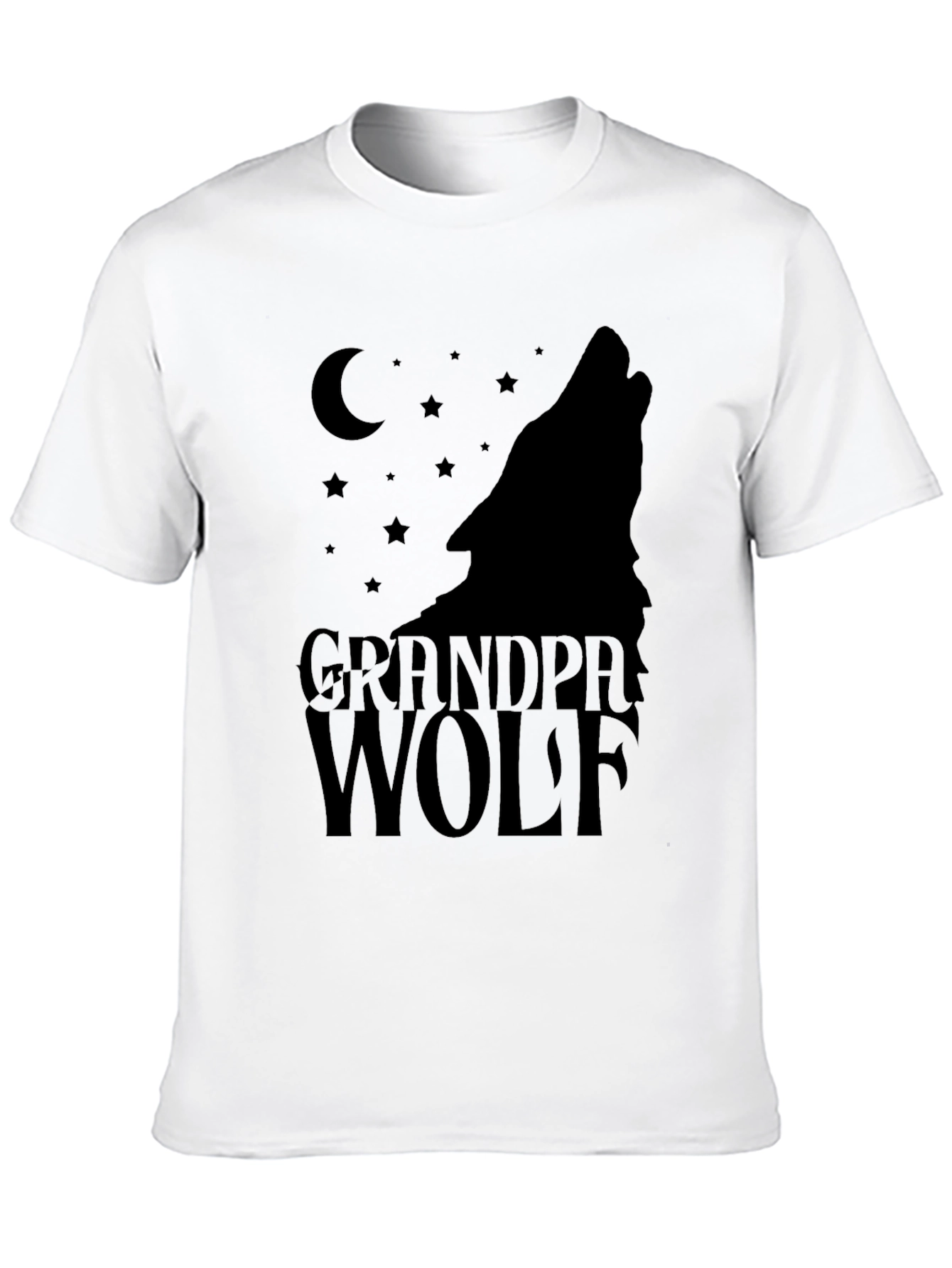 Black Grandpa Wolf T-Shirt - Men's Black Graphic Tee view 10
