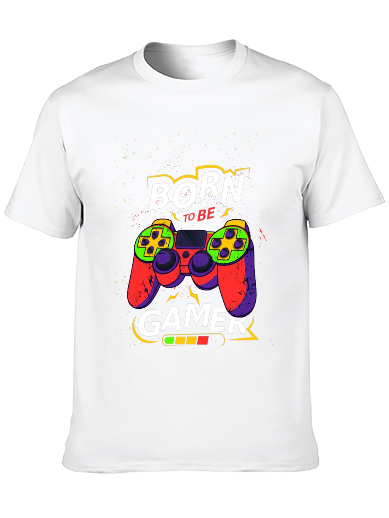 Black Born To Be Gamer Black T-Shirt view 10