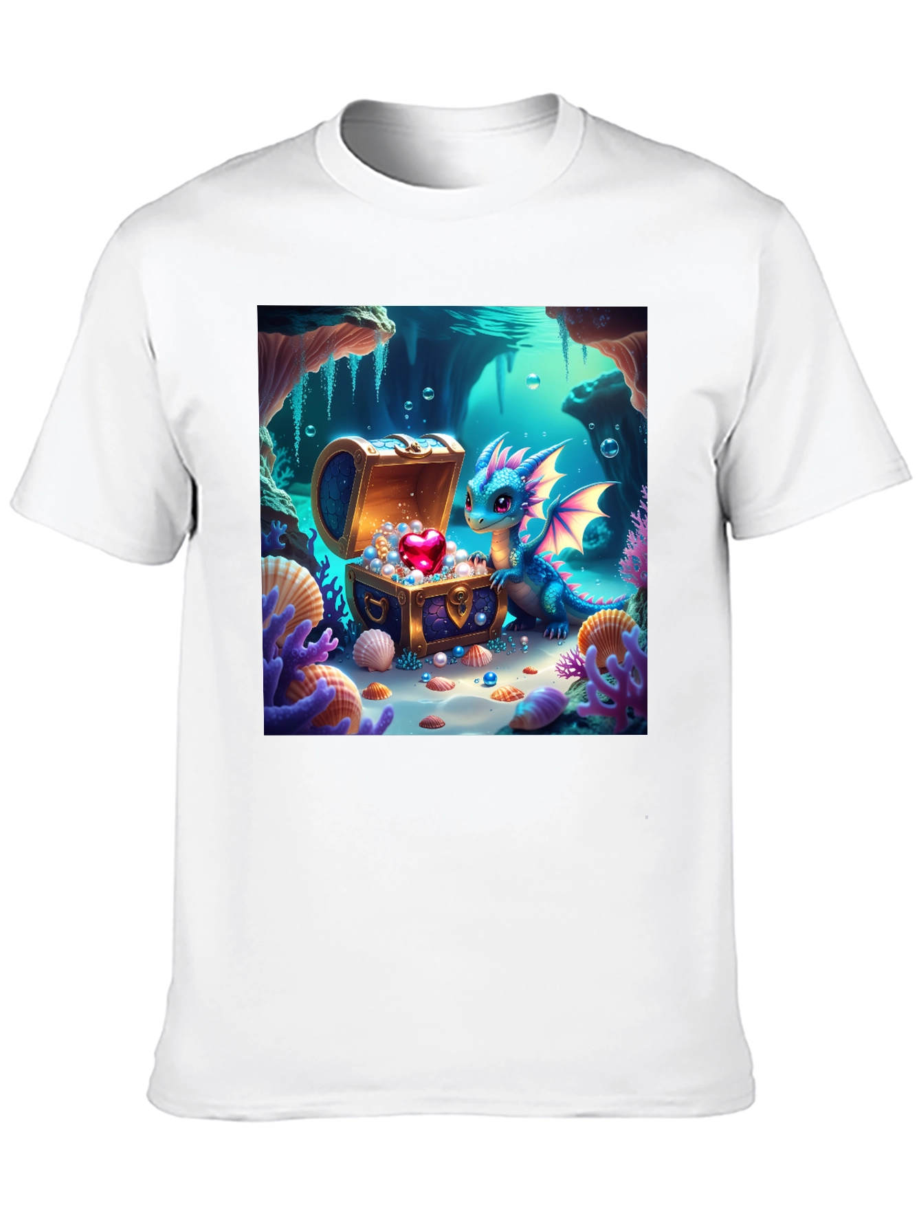 Black Dragon's Treasure T-Shirt - Fantasy Art view 10