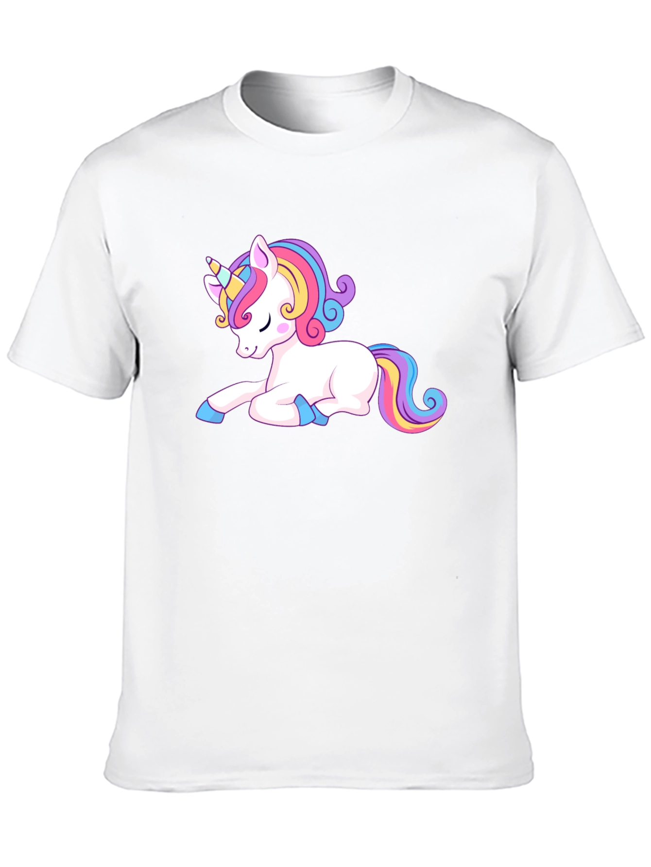 Black Cute Unicorn Graphic Tee - Black Casual Shirt view 10