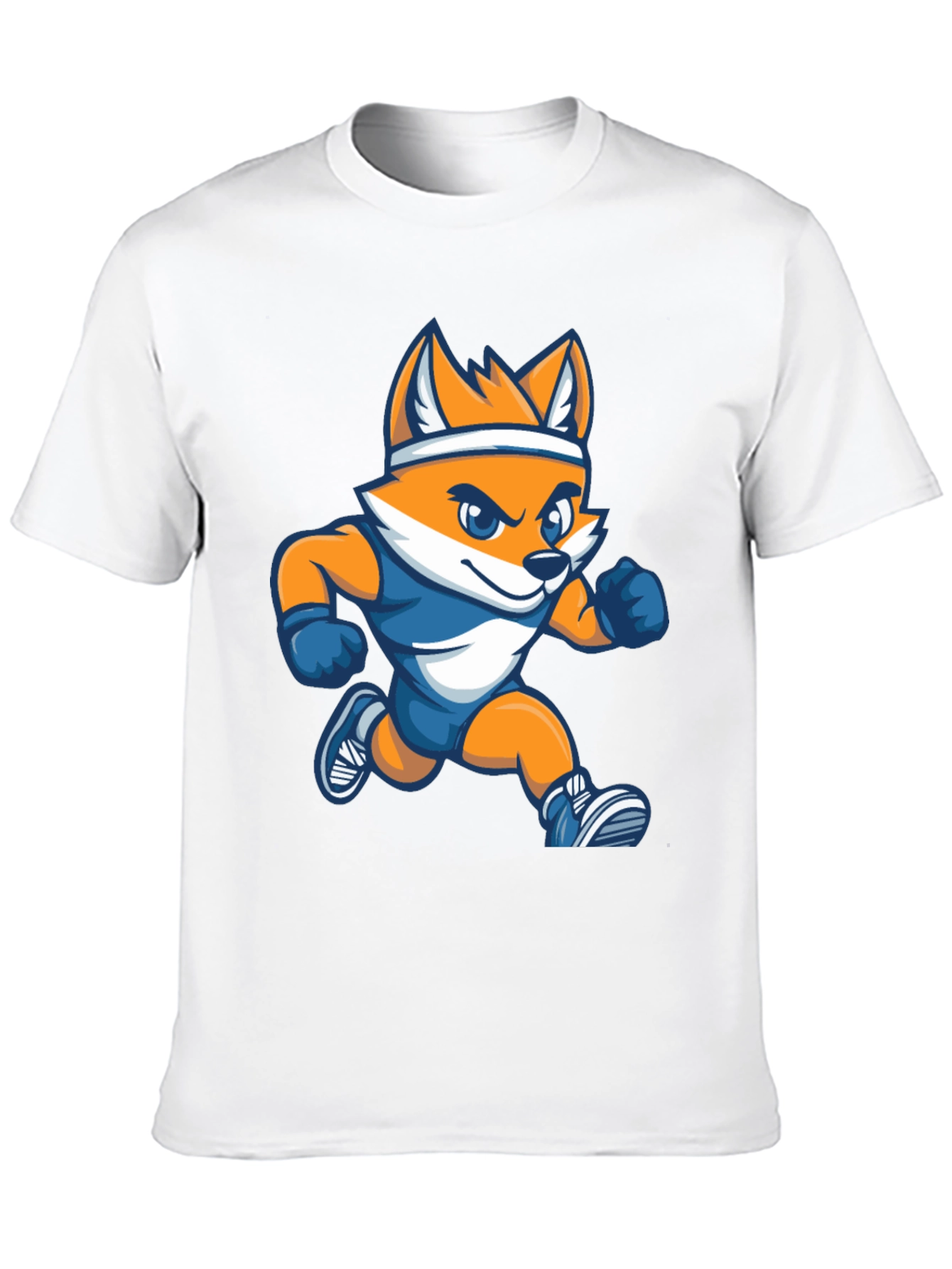 Black Running Fox Cartoon Black Tee view 10
