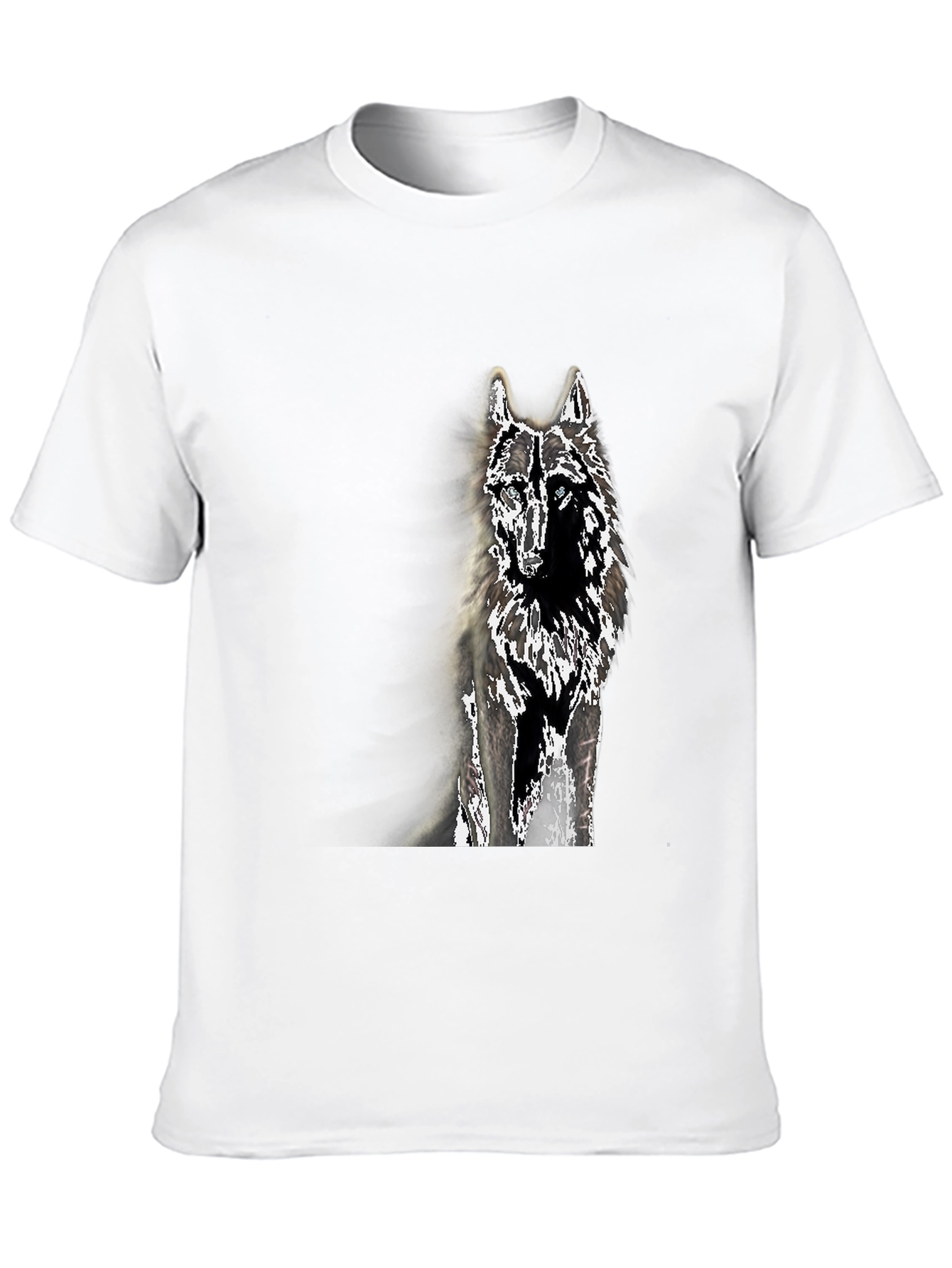 Black Wolf Graphic Tee - Black Cotton Blend T-Shirt view 10