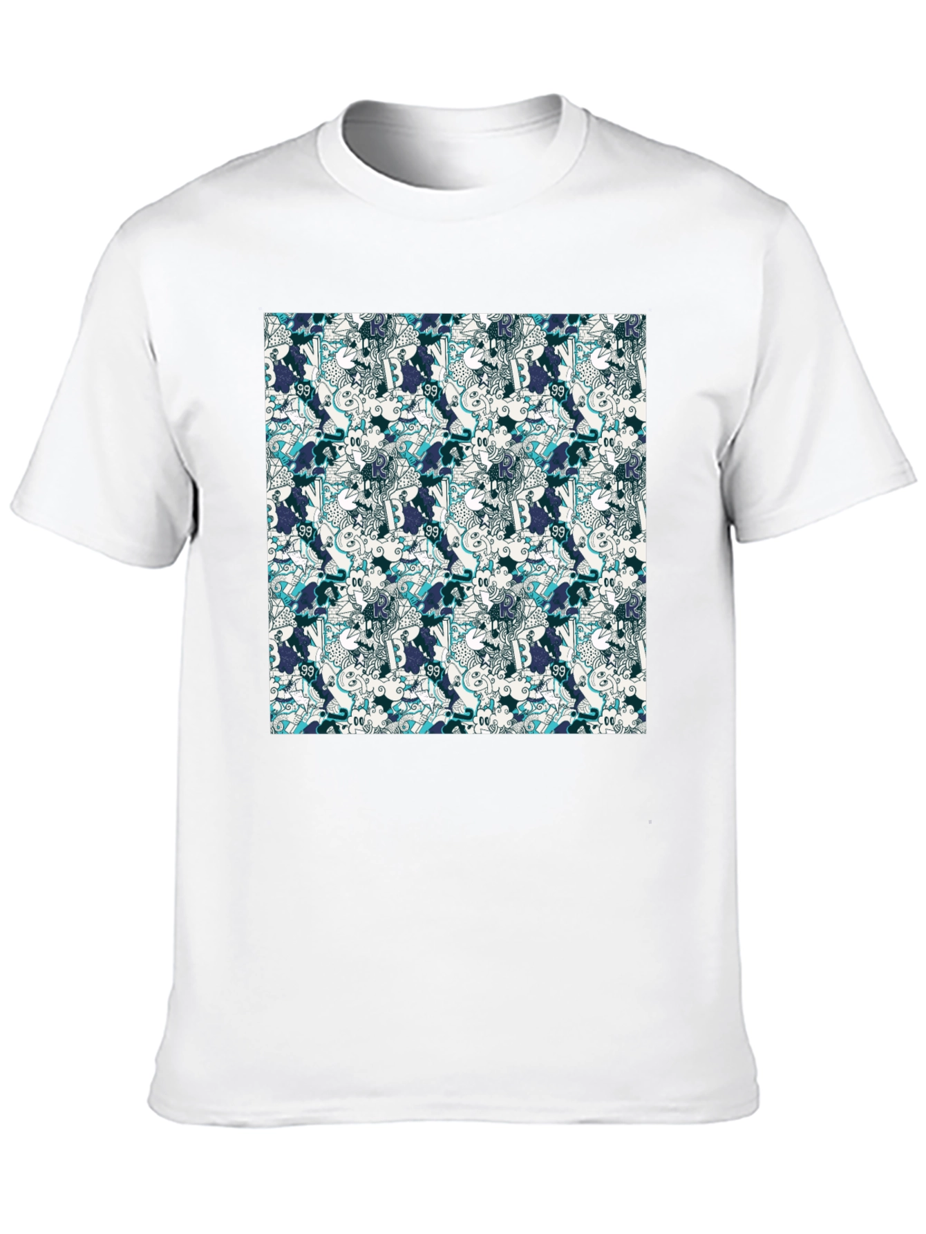 Black Funky Patterned Black T-Shirt view 10