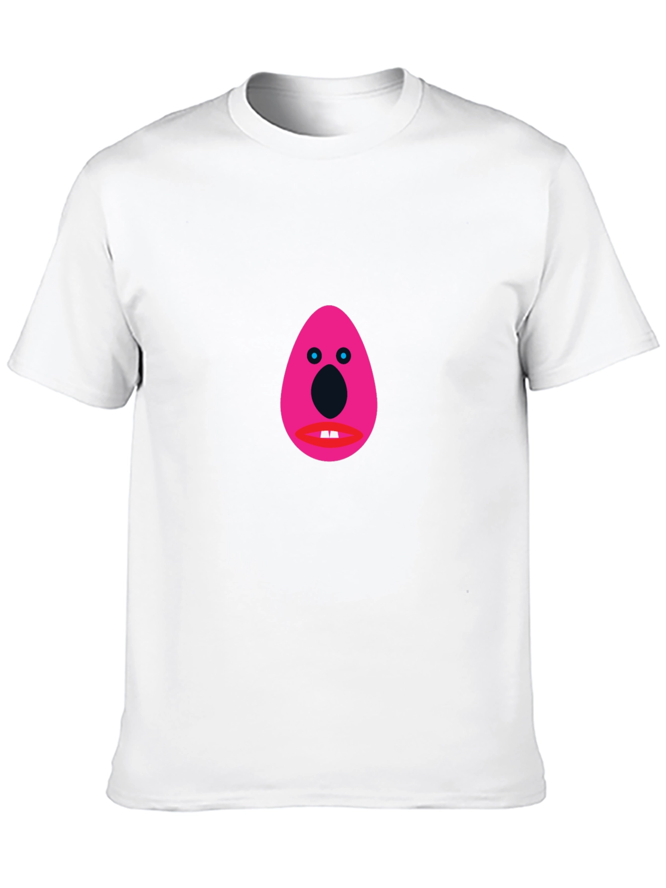 Black Funny Graphic Tee - Pink Egg Head Design view 10