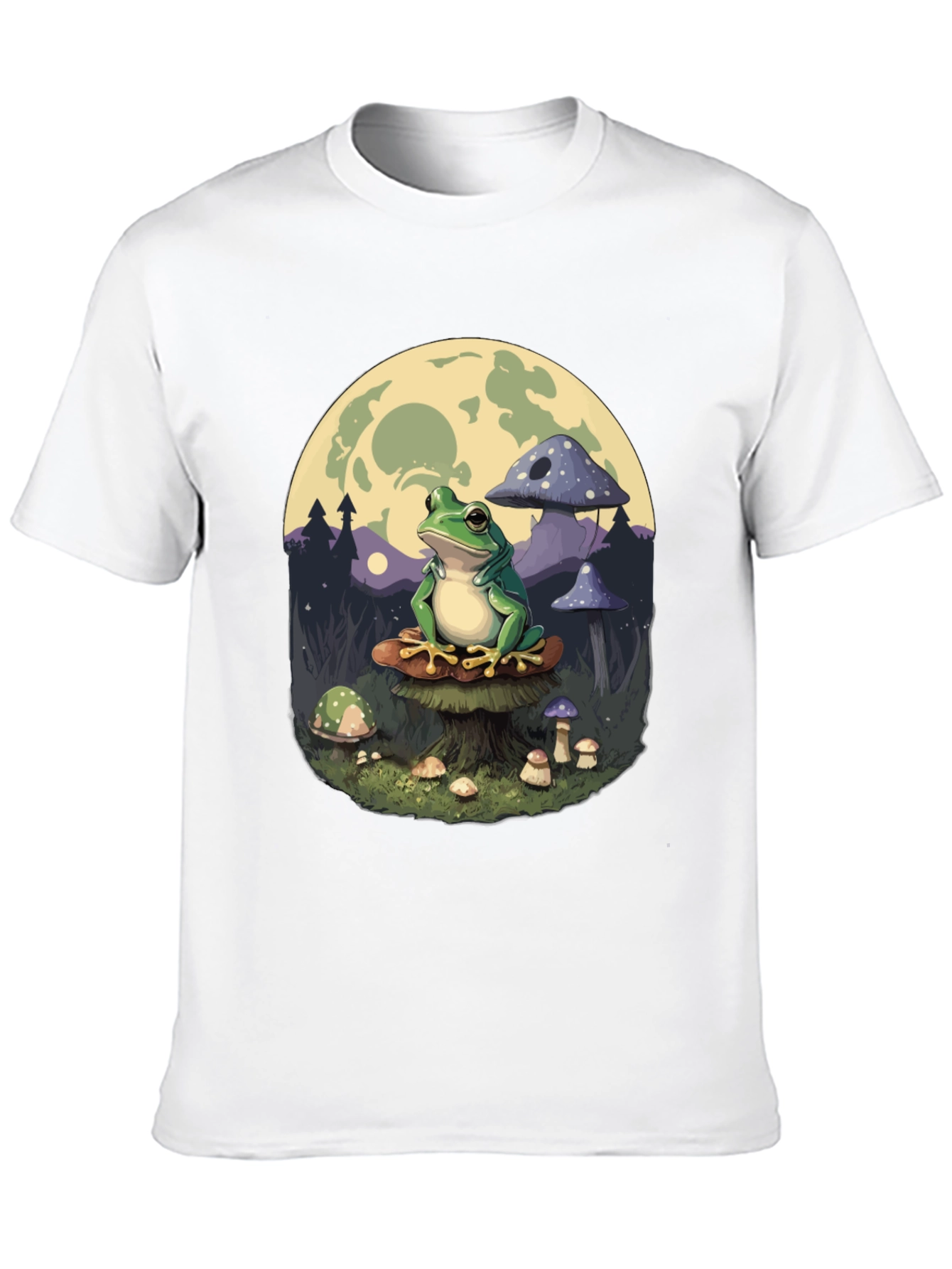 Black Frog on Mushroom T-Shirt - Whimsical Design view 10