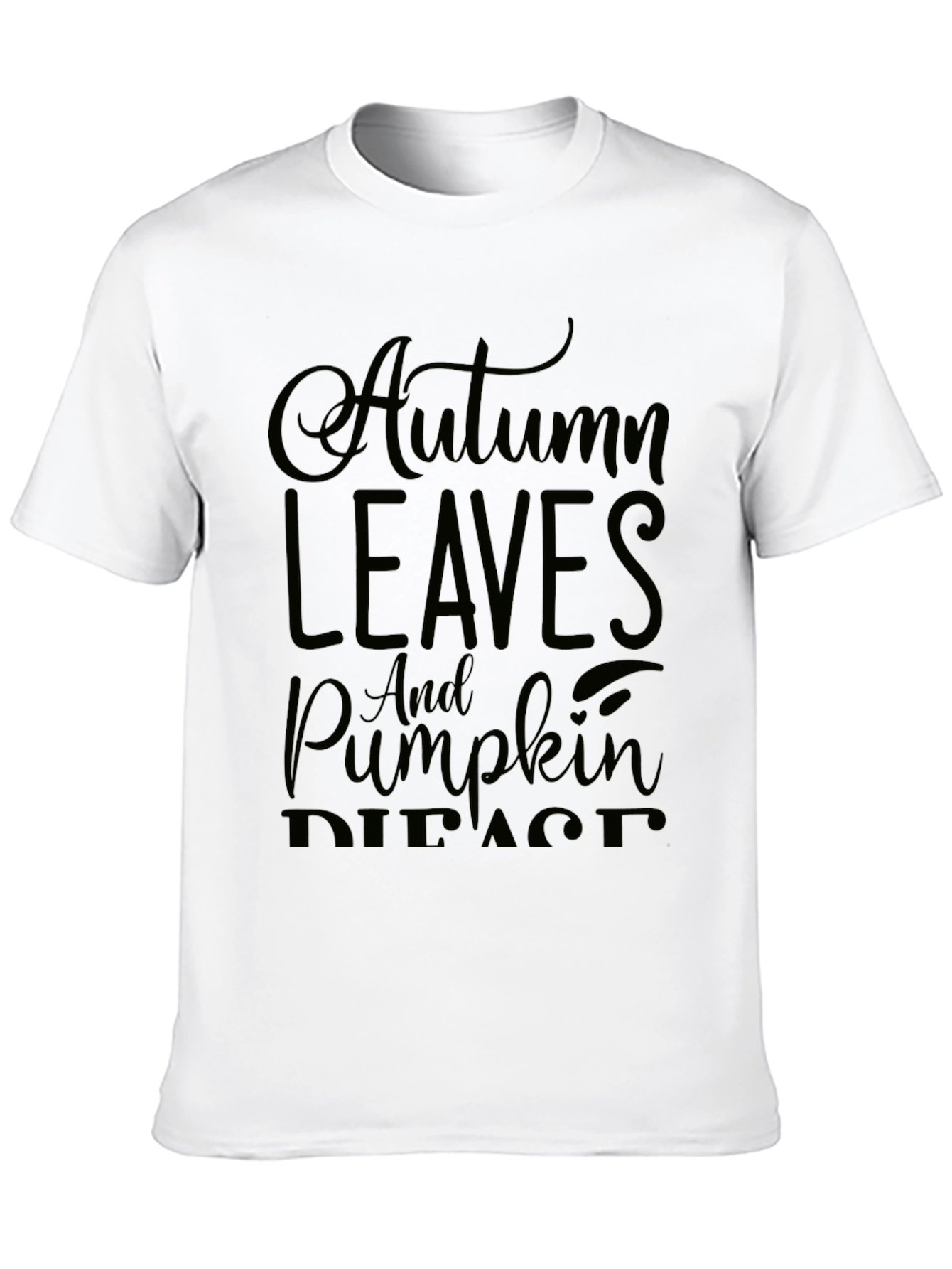 Autumn Leaves & Pumpkin Spice Black Graphic Tee - 10