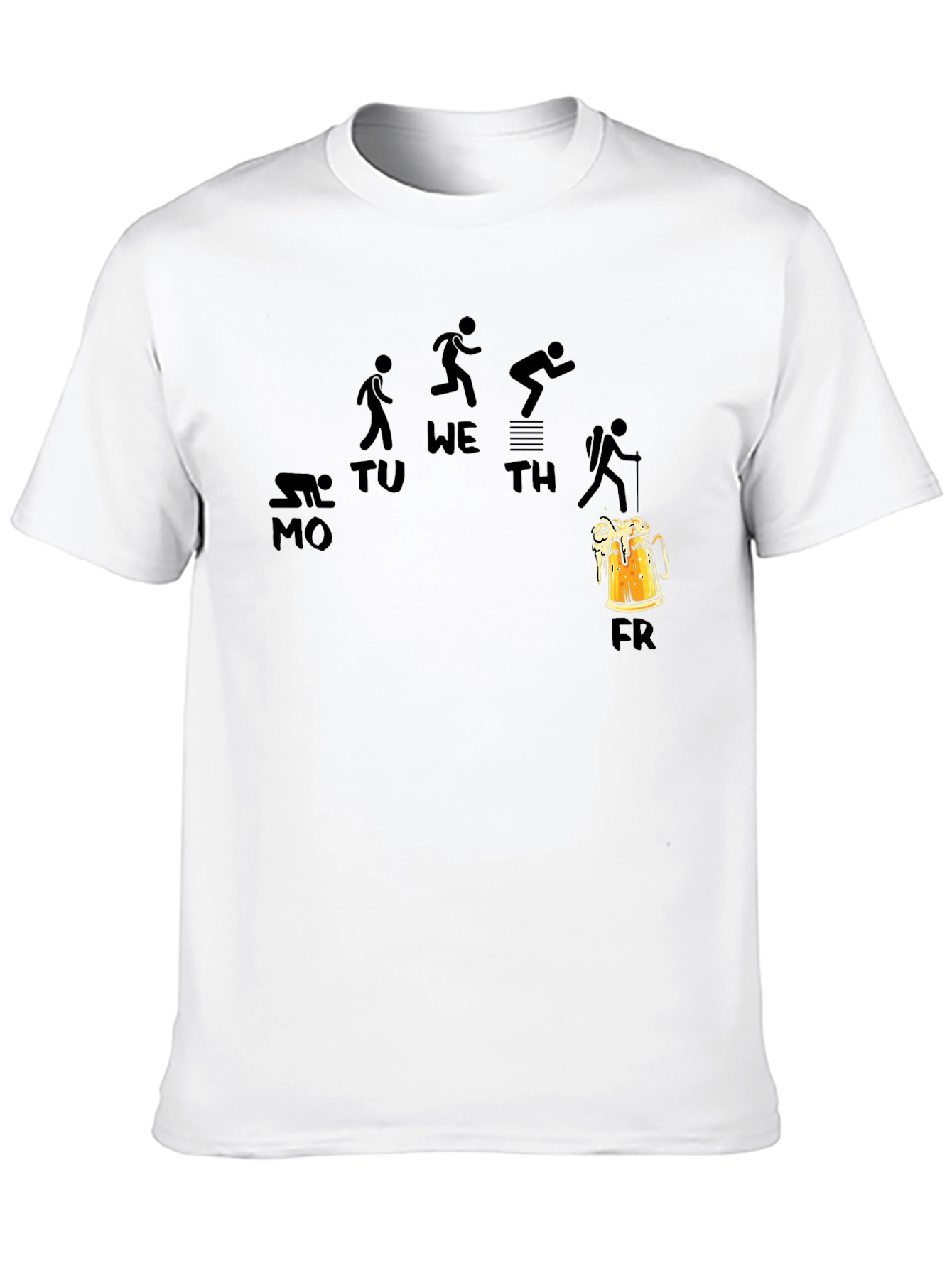 Black Funny Weekday Workout Beer Friday Black T-Shirt view 10