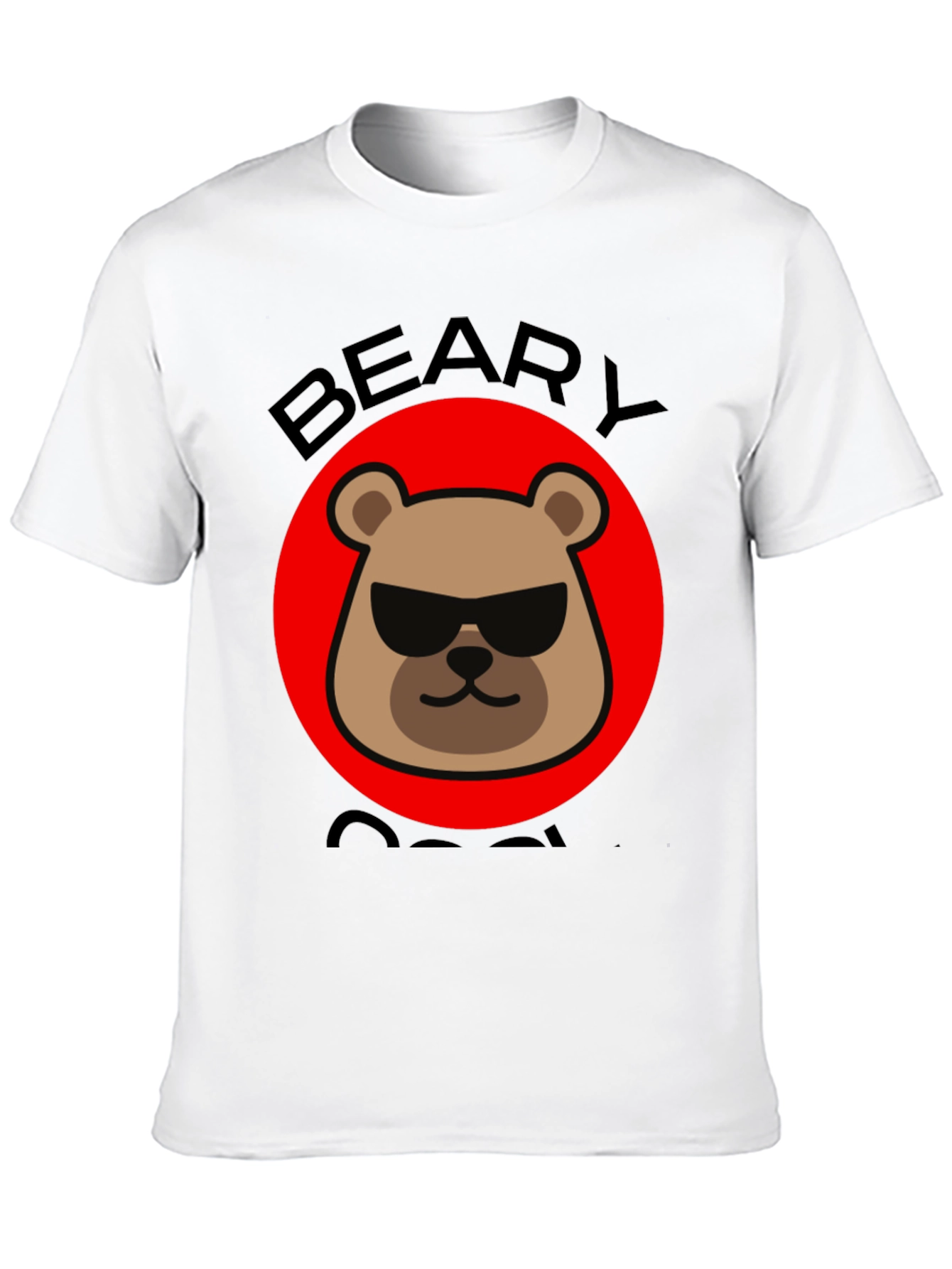 Black Beary Cool Graphic T-Shirt - Black Crew Neck Tee view 10