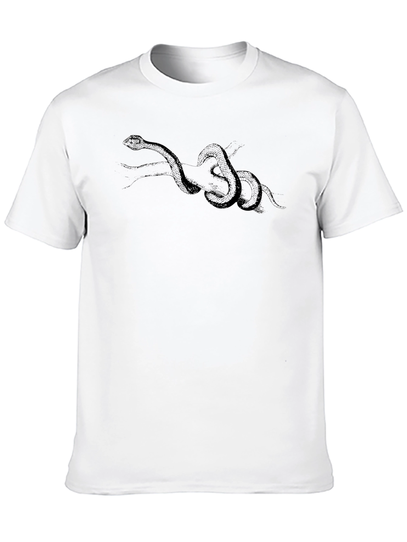 Black Men's Black Graphic Tee - Snake Design view 10