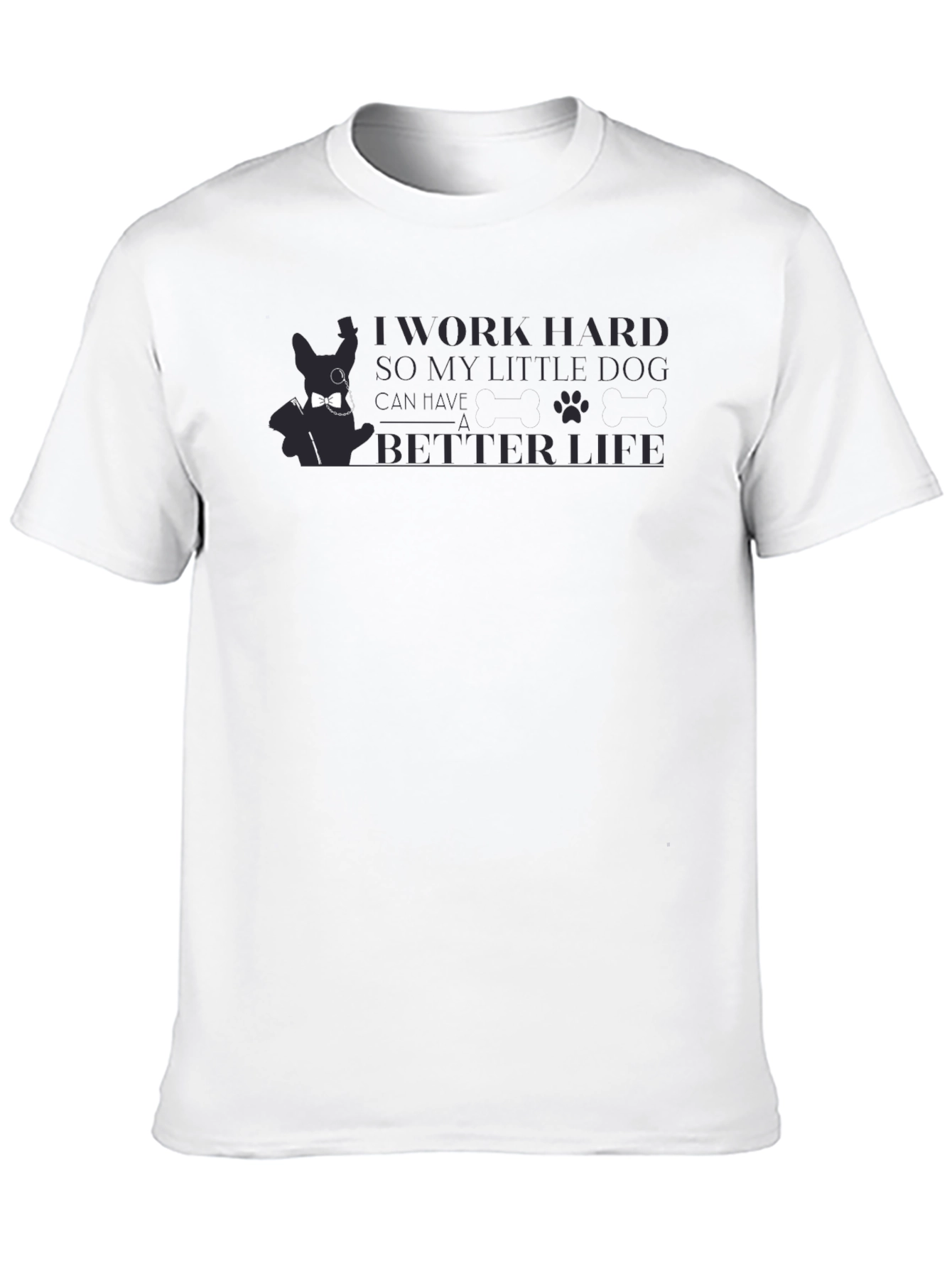 Black Work Hard for Dog Tee - Stylish Pet Lover's T-Shirt view 10