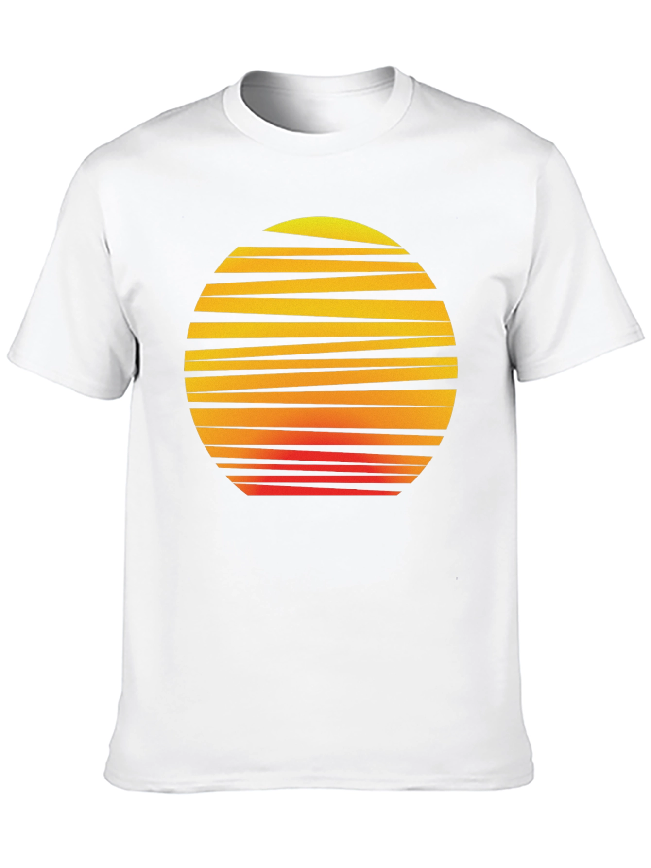 Black Retro Sunset Graphic Tee - Black Cotton T-Shirt view 10
