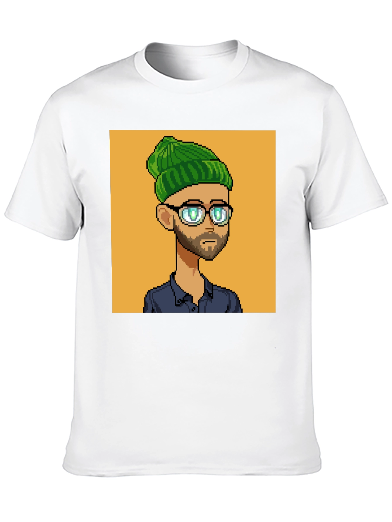 Black Pixel Art Portrait Black T-Shirt view 10