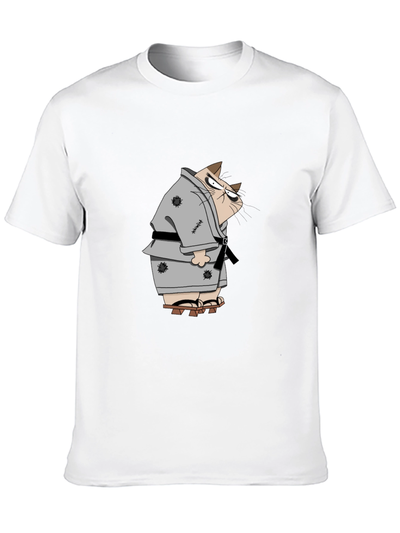 Black Grumpy Karate Cat T-Shirt view 10