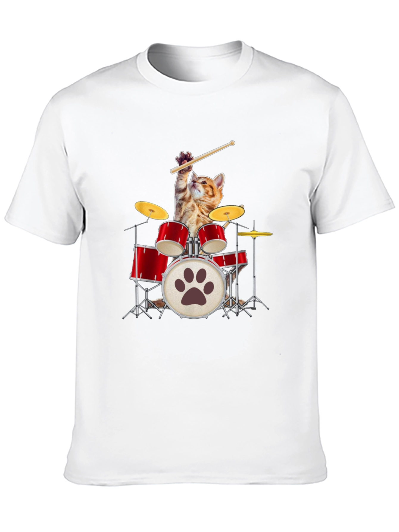 Black Cat Drummer T-Shirt - Rock Out in Style! view 10