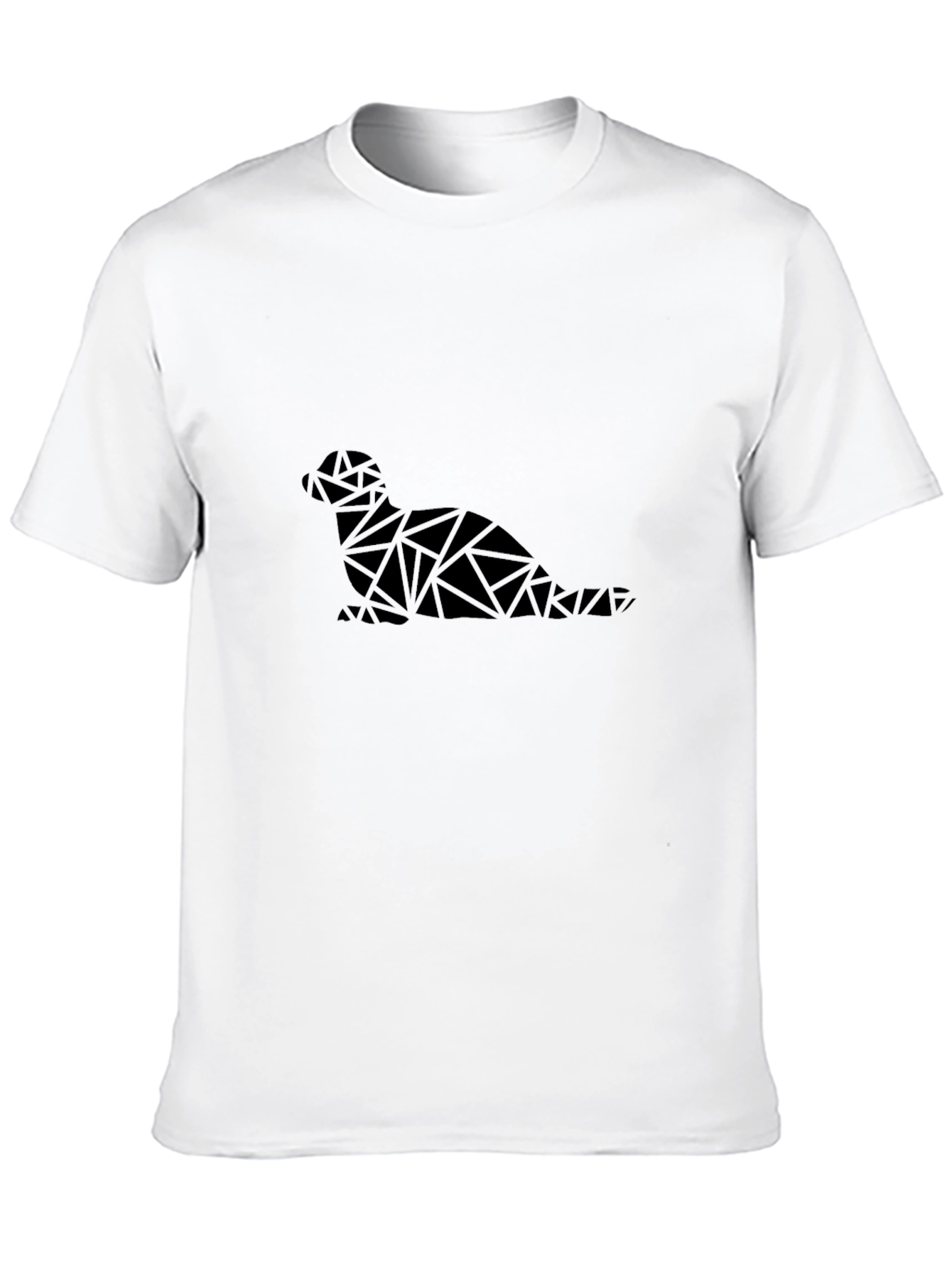 Black Geometric Seal Graphic Black T-Shirt view 10