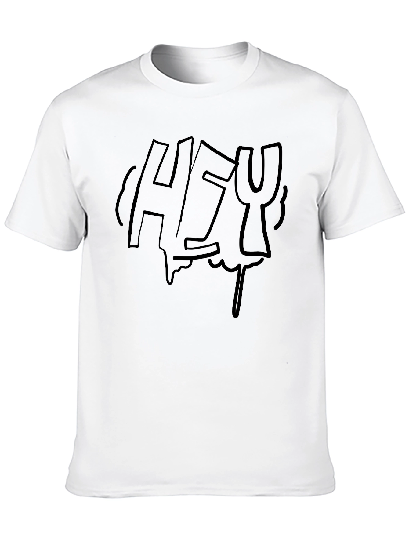 Black Men's Black HEY Graphic Tee view 10