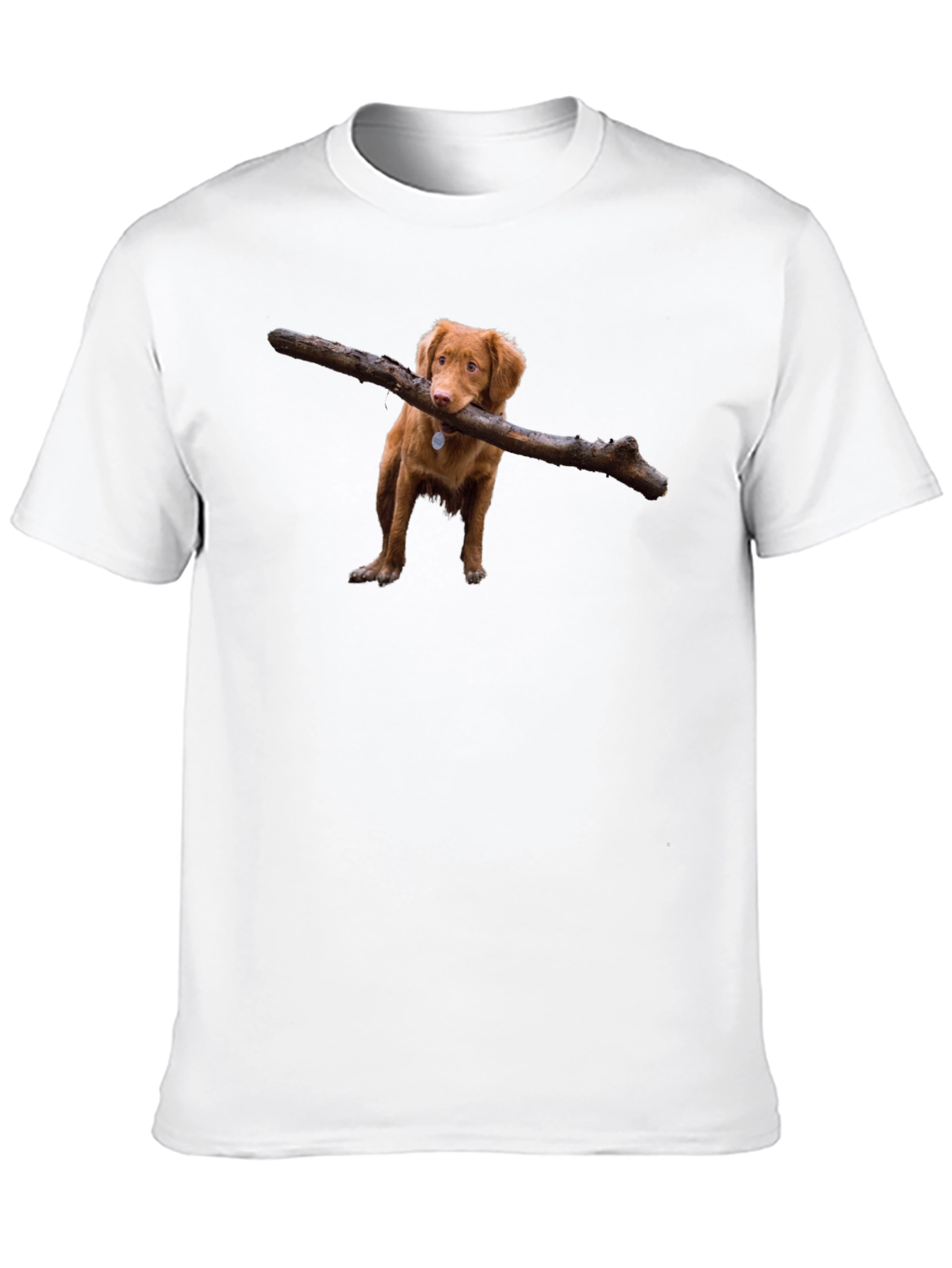 Black Dog With Stick Graphic T-Shirt - Black view 10