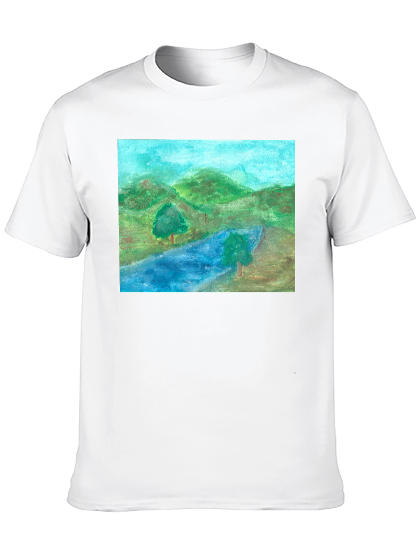 Black Scenic Landscape Black T-Shirt view 10