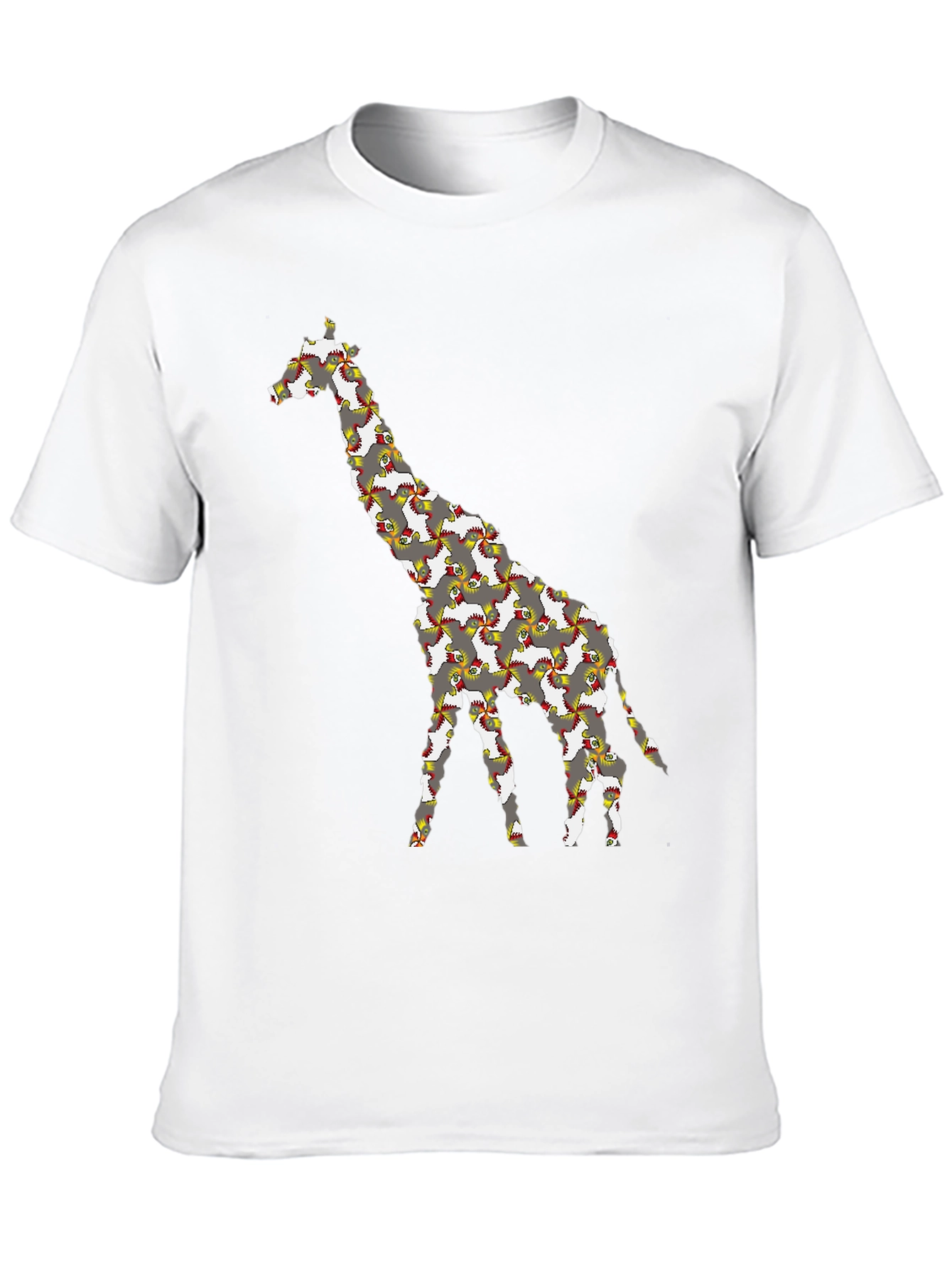 Black Giraffe Chicken T-Shirt - Quirky Animal Print Tee view 10