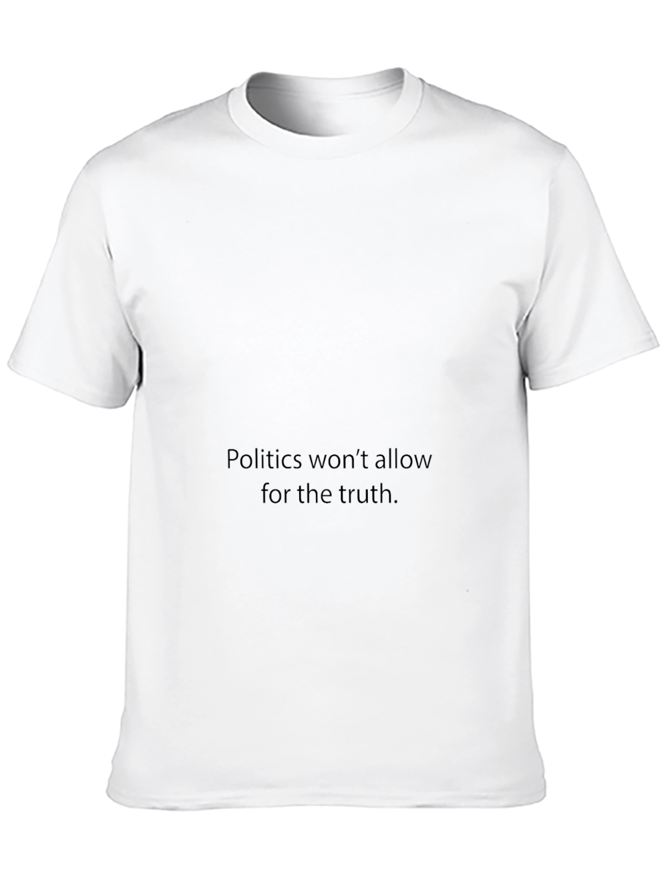 Black Men's Black Crewneck T-Shirt - "Politics Won't Allow" view 10