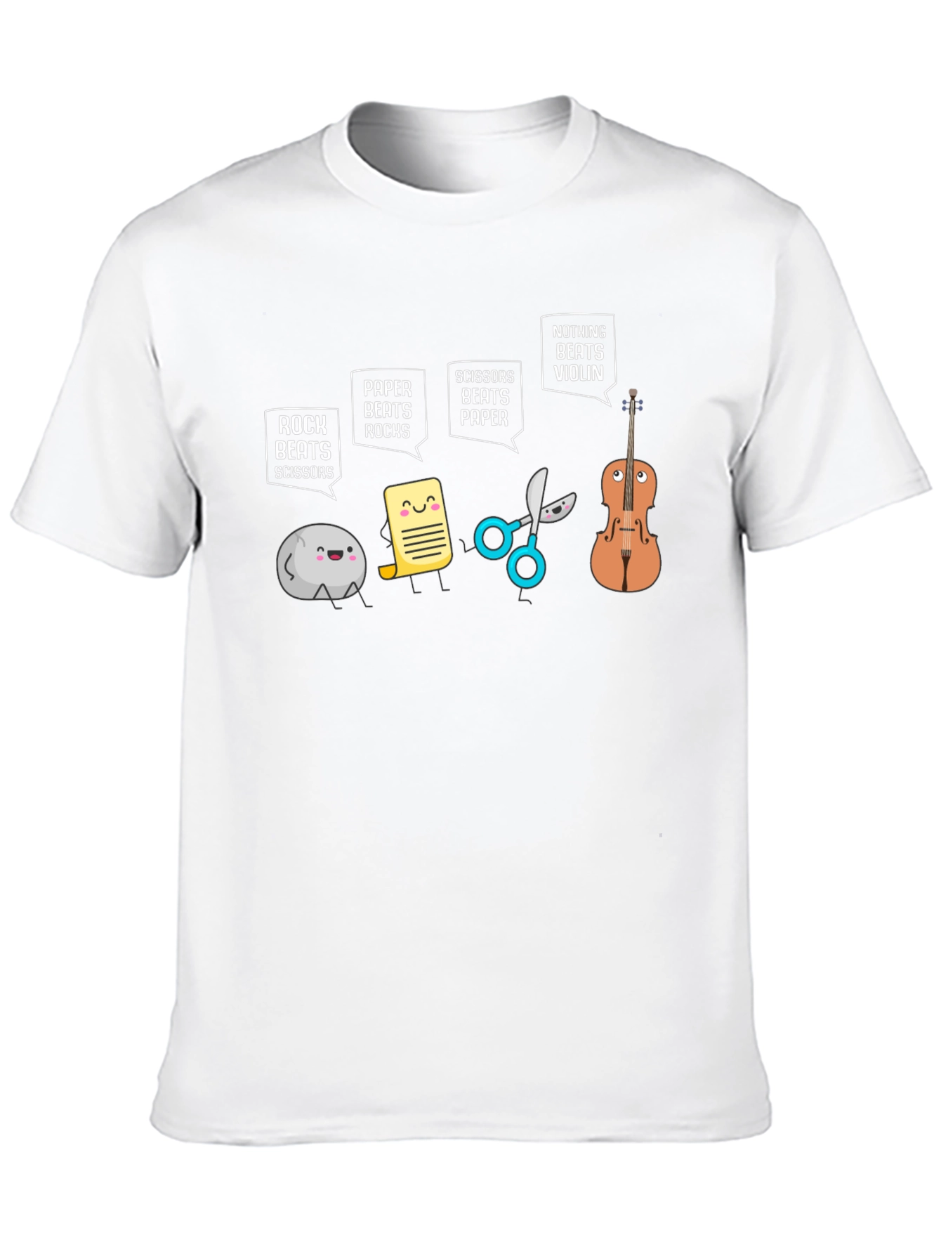 Black Rock Paper Scissors Violin T-Shirt view 10