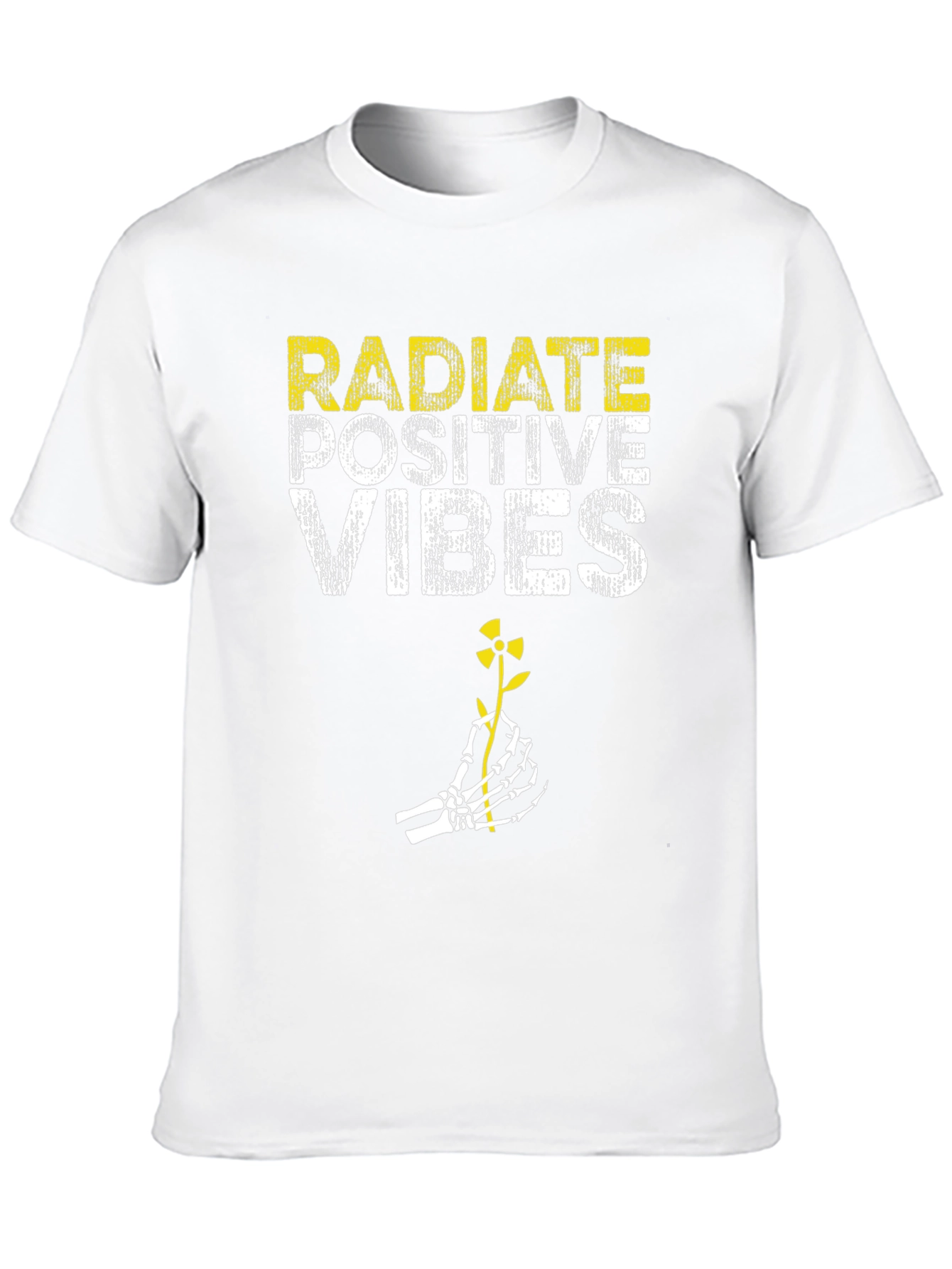 Black Radiate Positive Vibes Black Graphic T-Shirt view 10