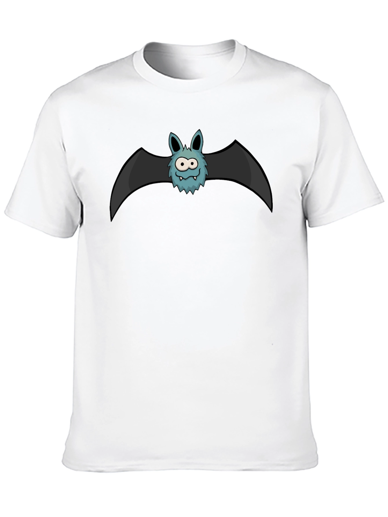 Black Cartoon Bat Graphic Tee - Black Cotton Shirt view 10