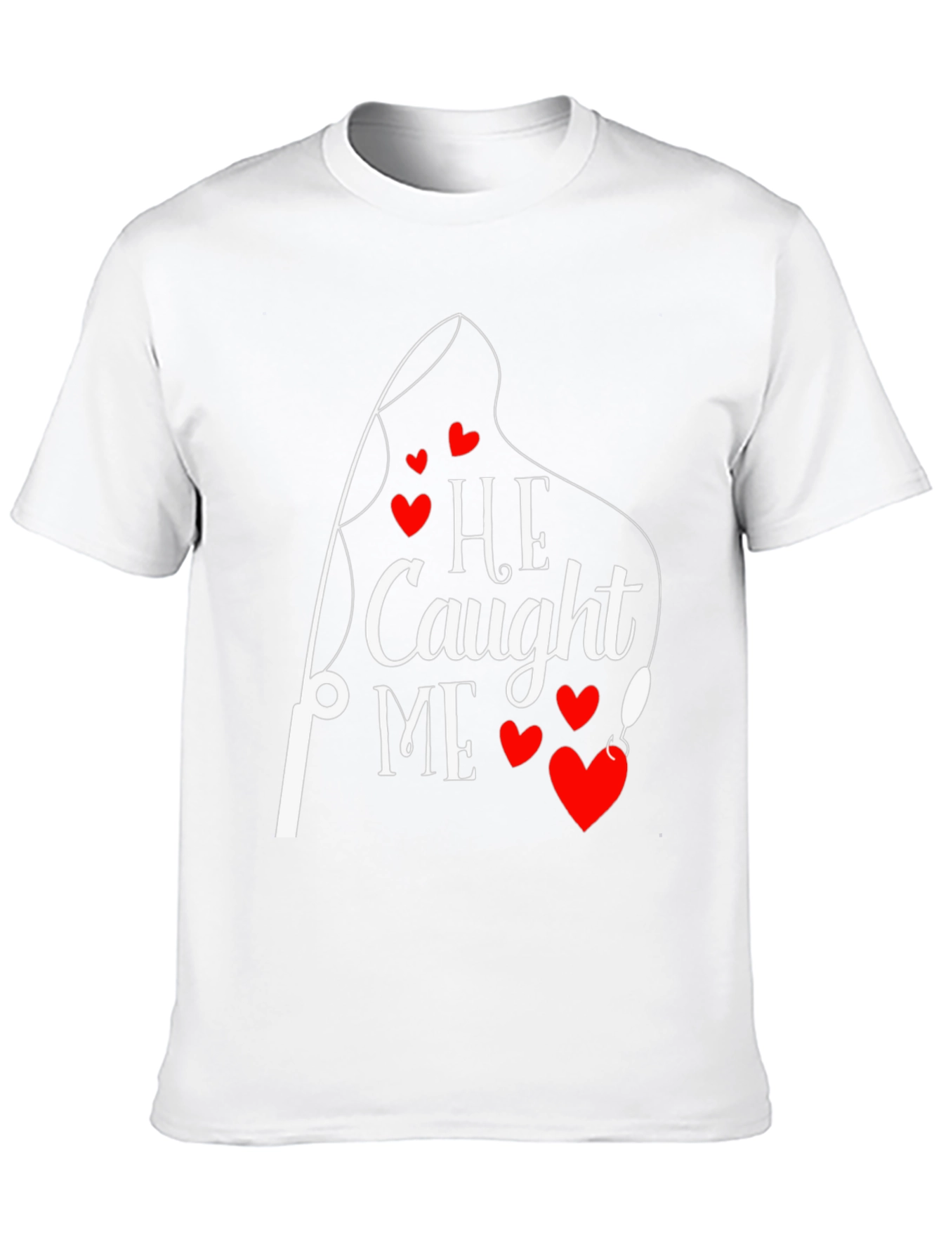 Black He Caught Me Fishing T-Shirt Valentine's Day Gift view 10