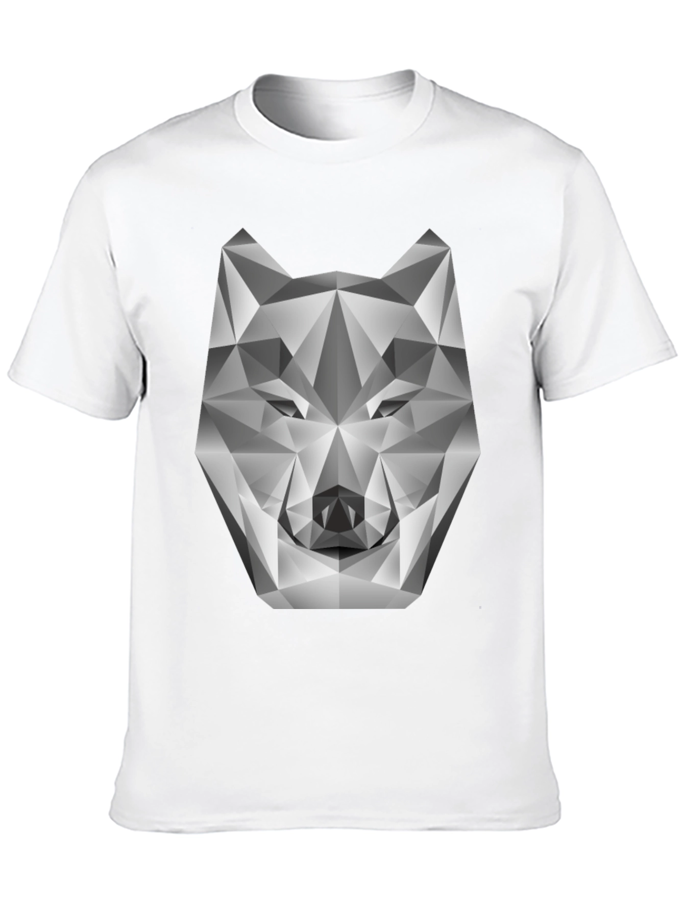 Black Geometric Wolf Head Graphic Tee - Modern Style view 10