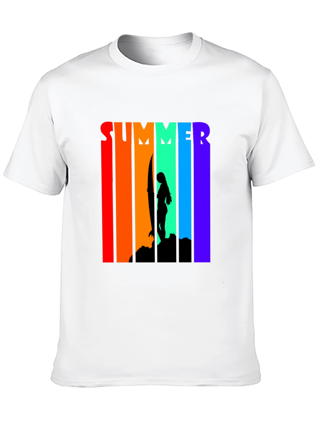 Black Summer Surfer Graphic Tee - Black view 10