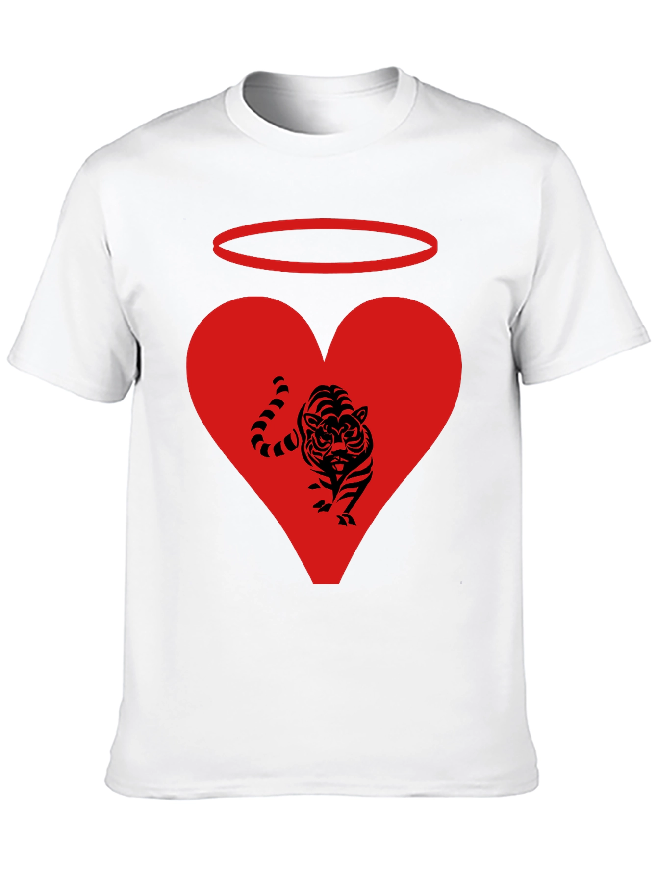Black Angel Tiger Heart Graphic Tee - Black view 10