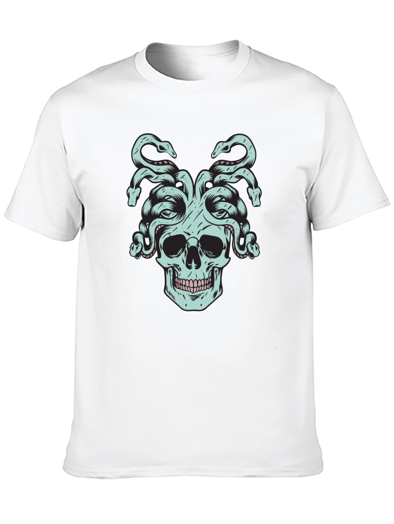 Black Medusa Skull Graphic Tee - Black view 10