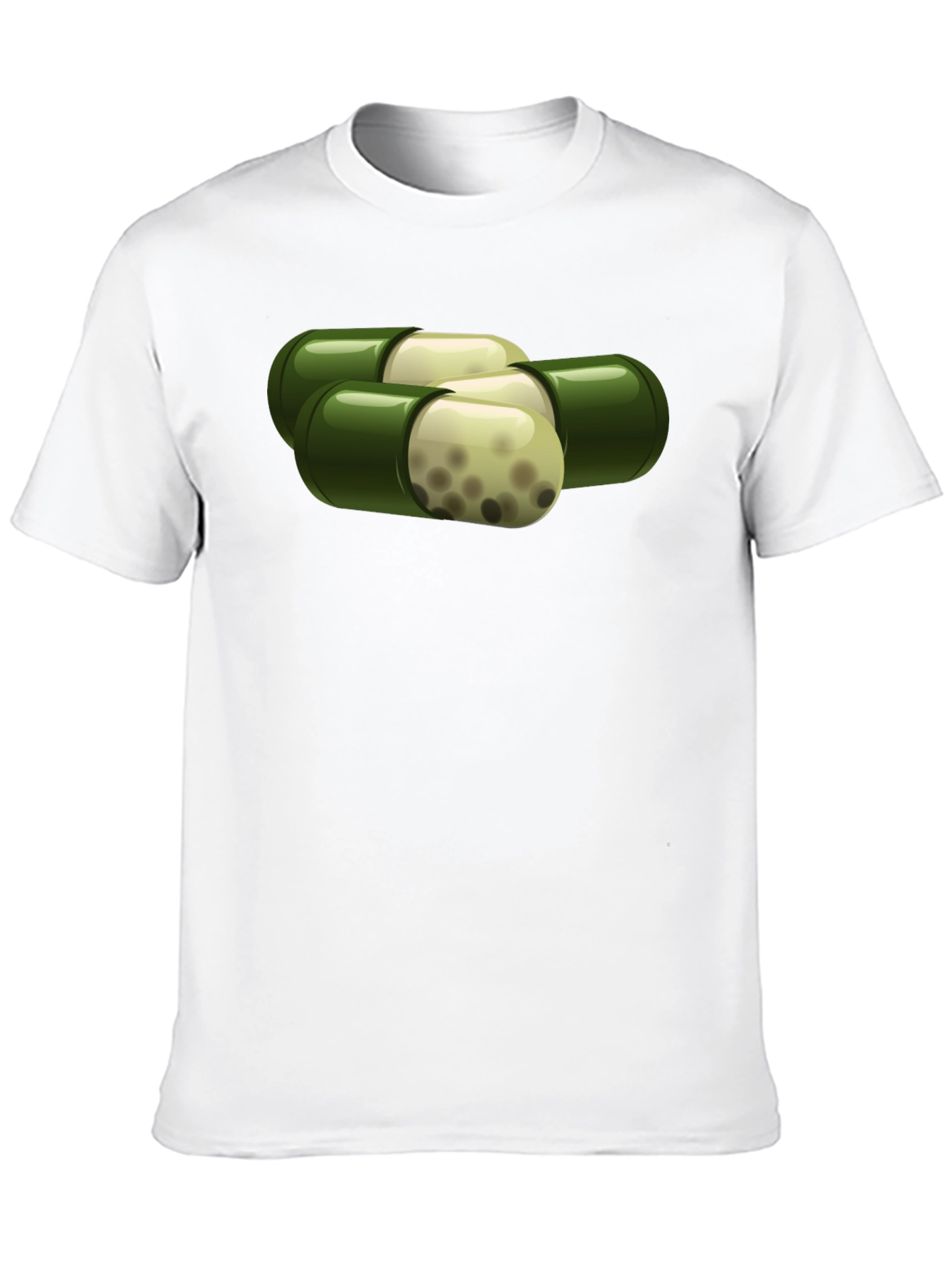 Black Capsule Graphic T-Shirt - Unique Pill Design view 10